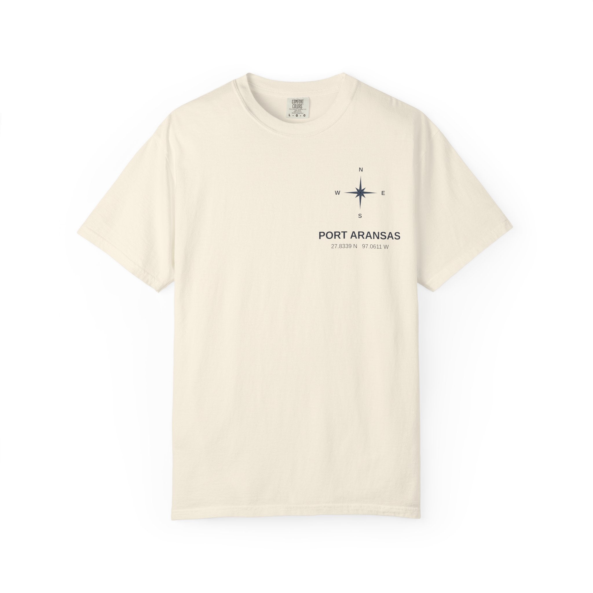 Port Aransas Coordinates Tee — Coastal GPS Location T-Shirt