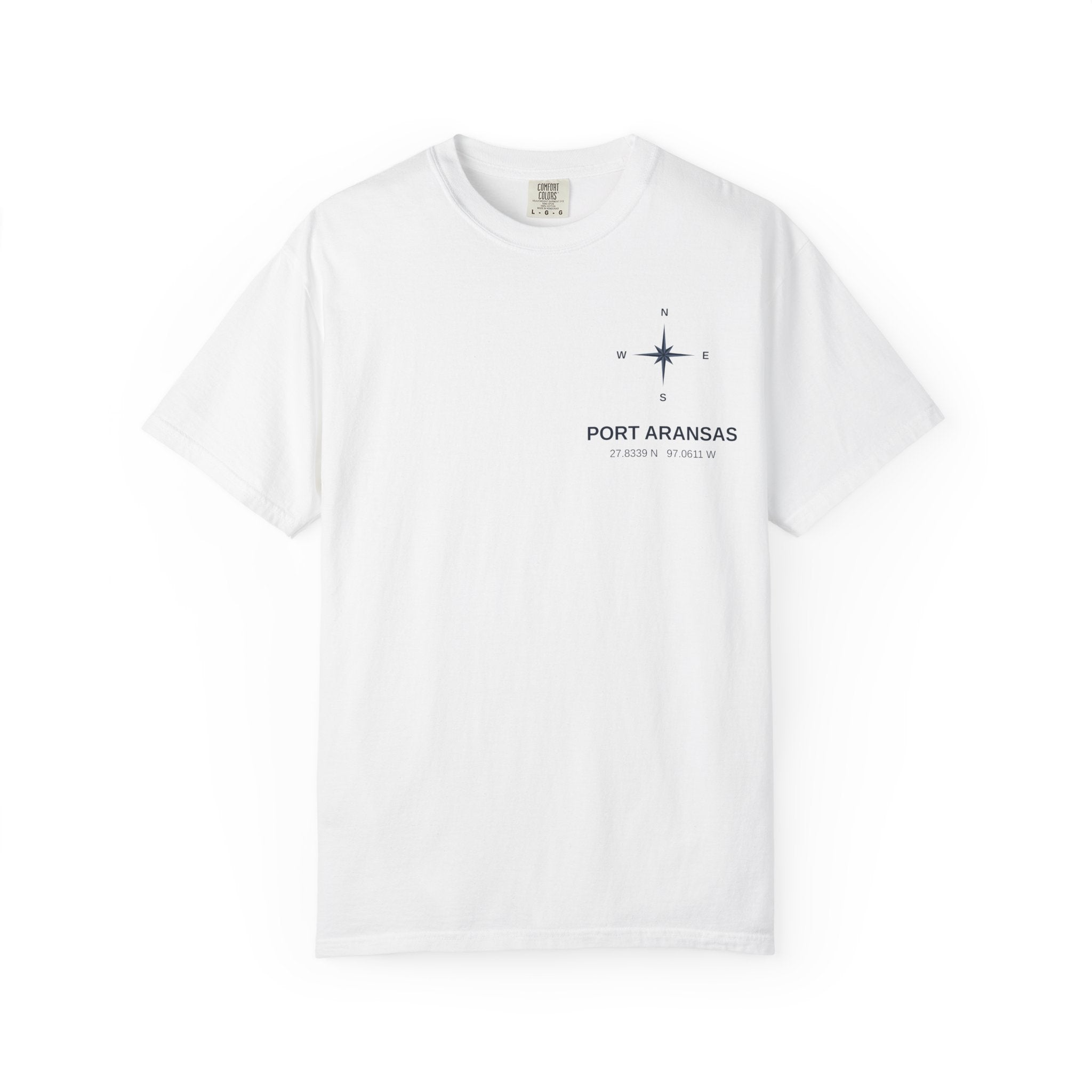 Port Aransas Coordinates Tee — Coastal GPS Location T-Shirt