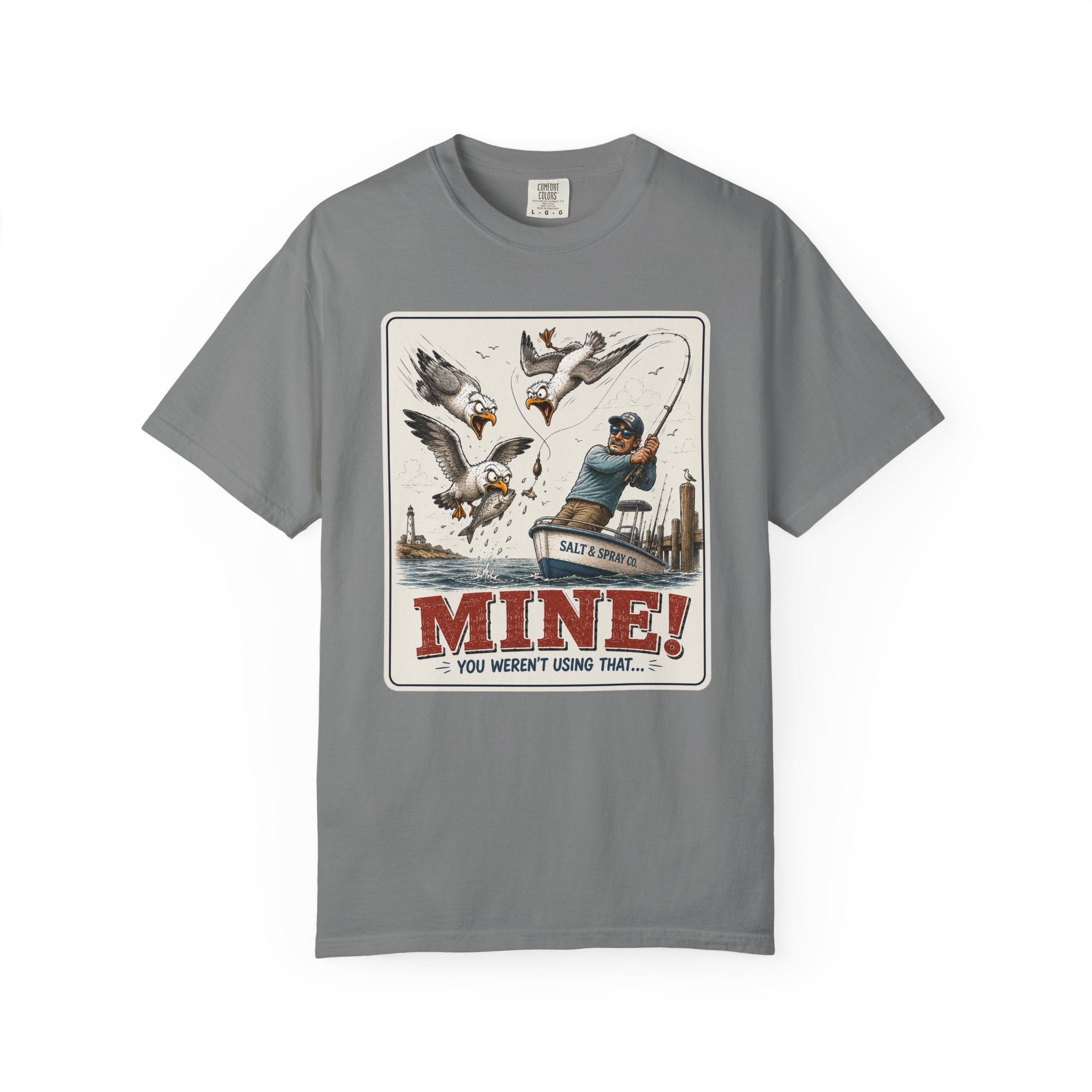MINE Tee — Funny Seagull Stealing Fish T-Shirt