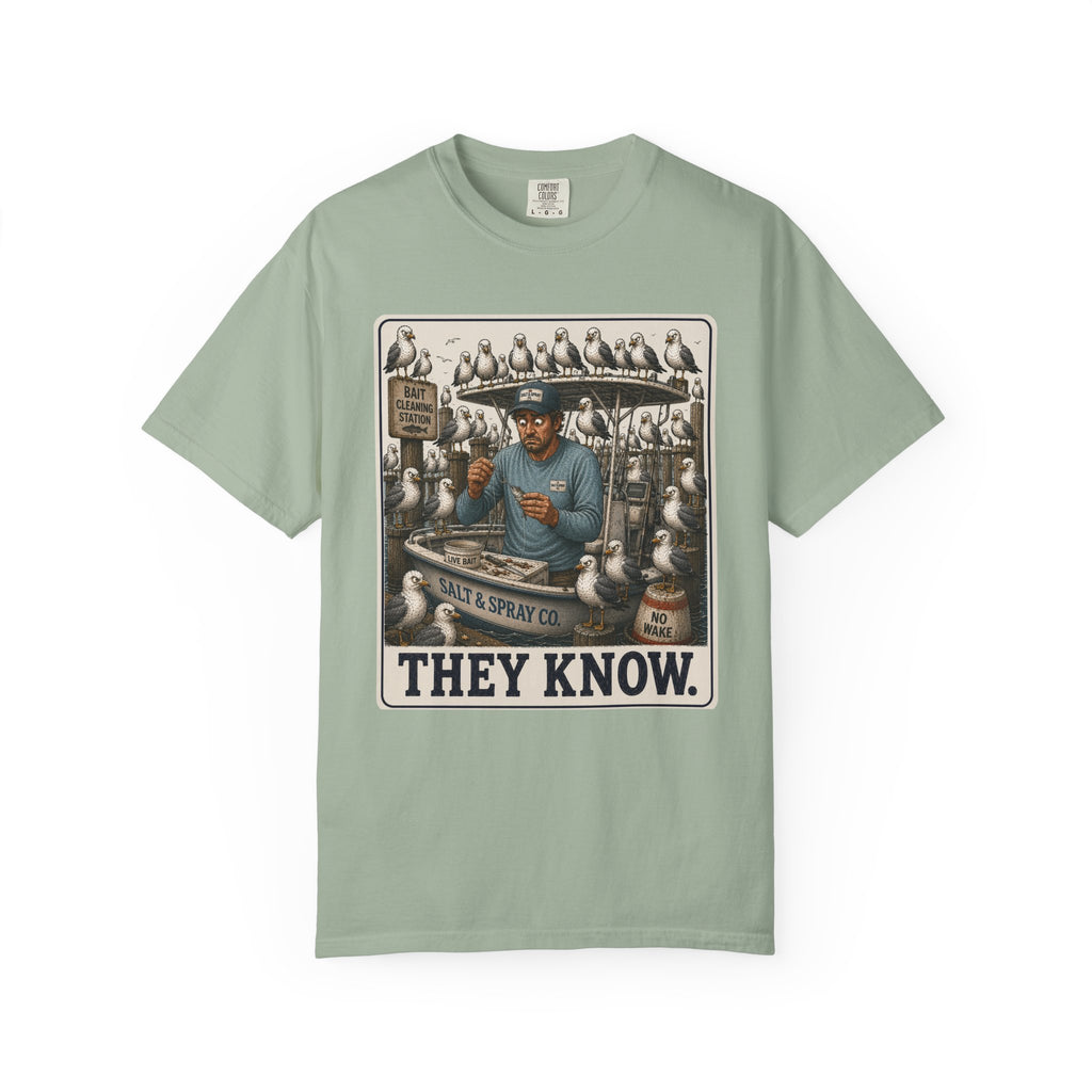 They Know Tee — Funny Seagull Surveillance T-Shirt