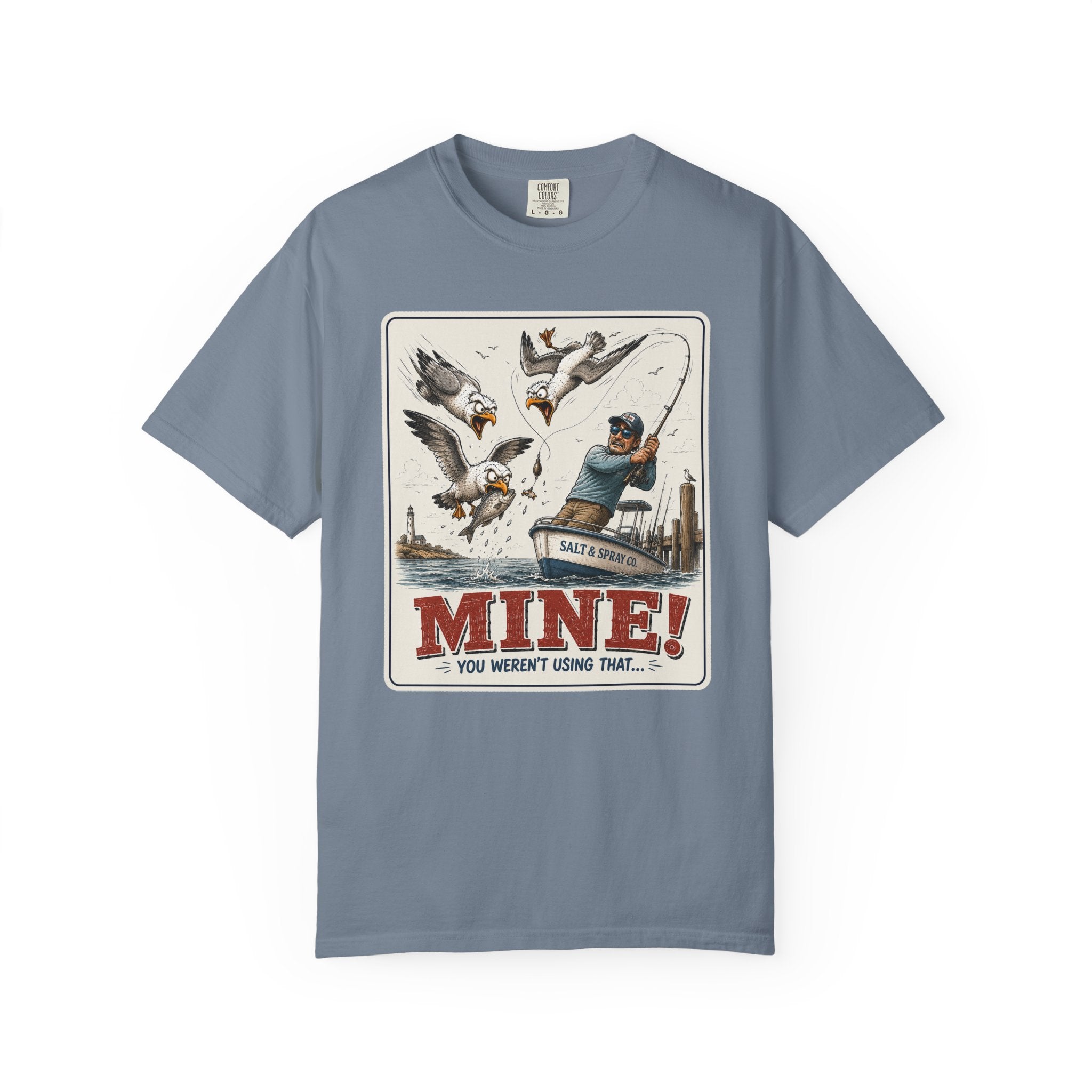 MINE Tee — Funny Seagull Stealing Fish T-Shirt