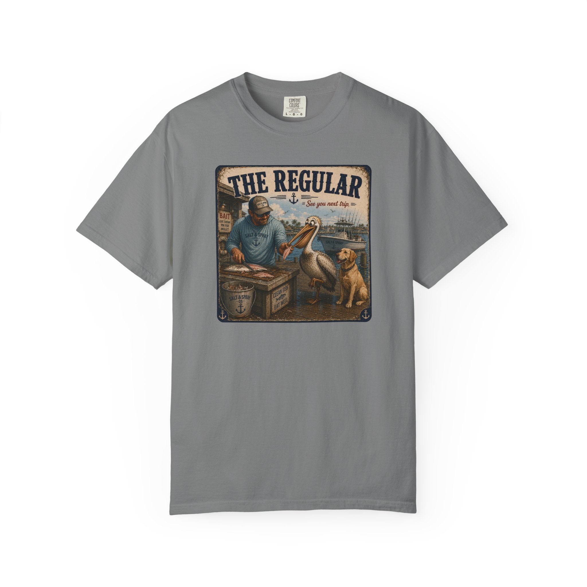The Regular Tee — Funny Pelican & Dog Fishing T-Shirt