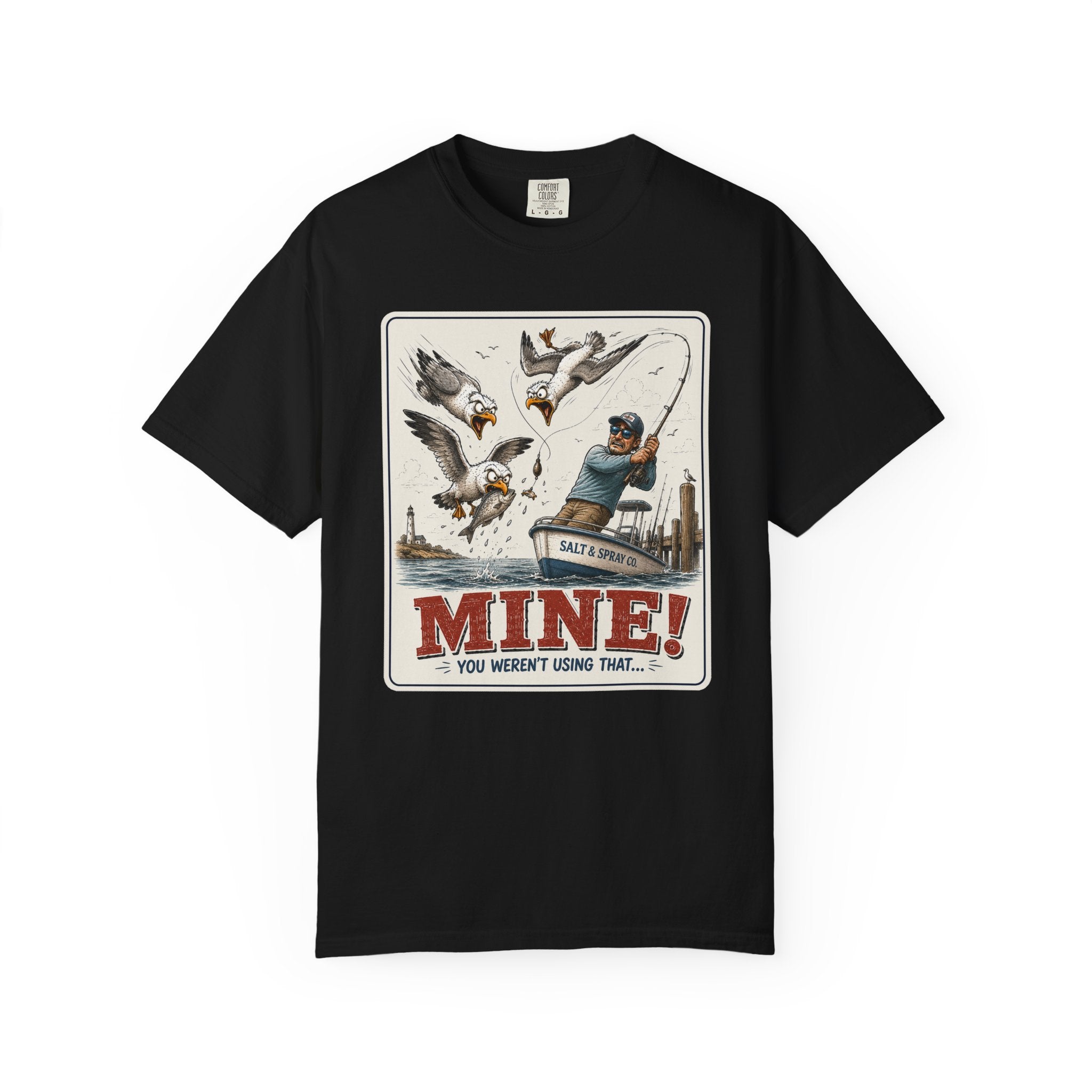MINE Tee — Funny Seagull Stealing Fish T-Shirt
