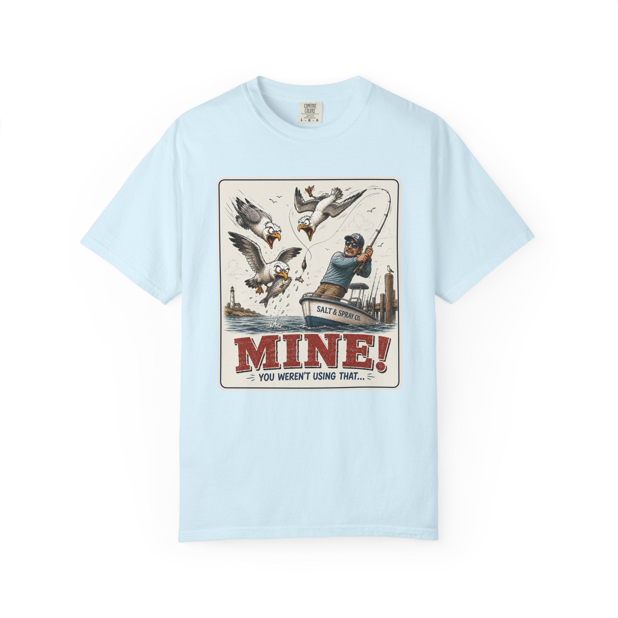 MINE Tee — Funny Seagull Stealing Fish T-Shirt