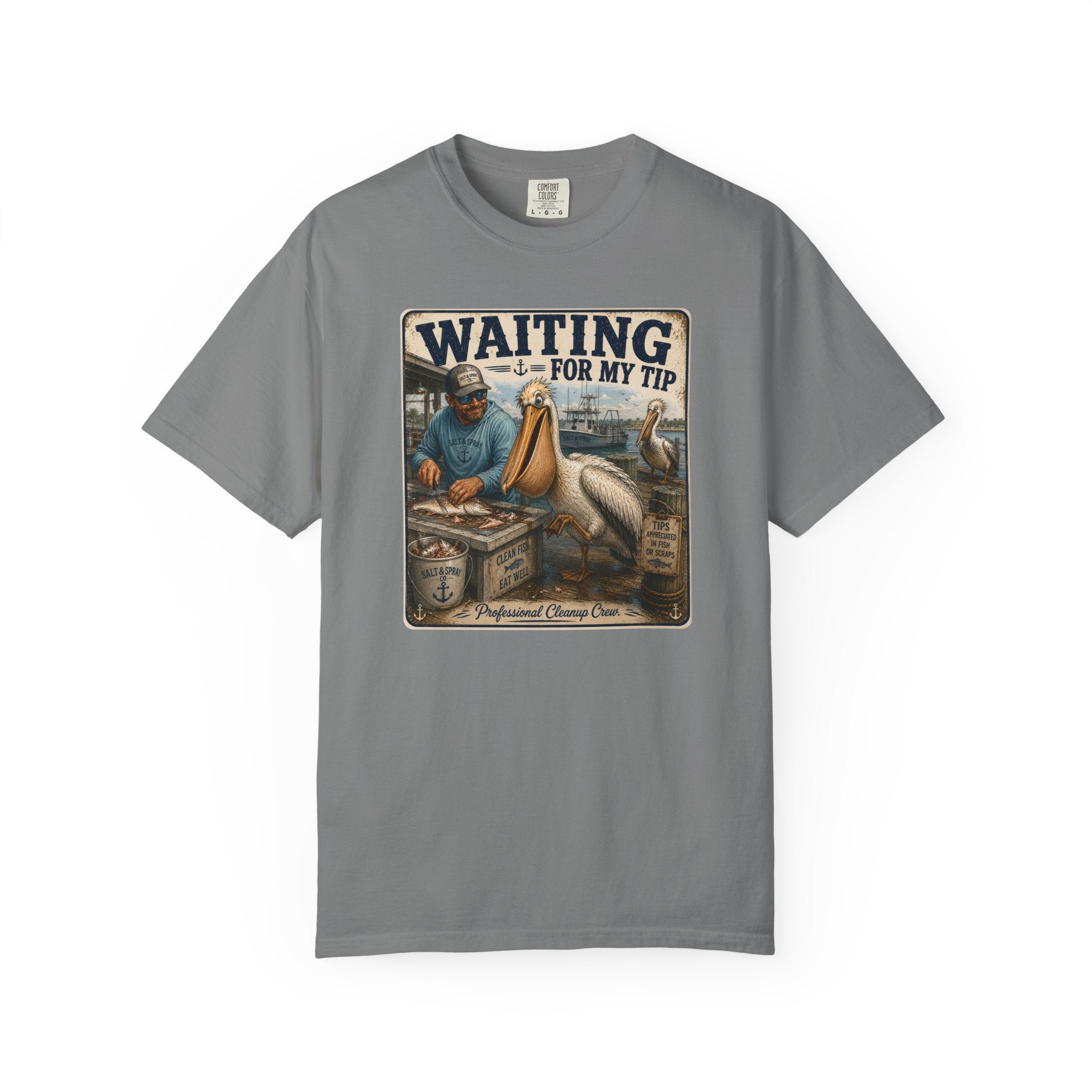 Waiting for My Tip Tee — Funny Pelican Fishing T-Shirt
