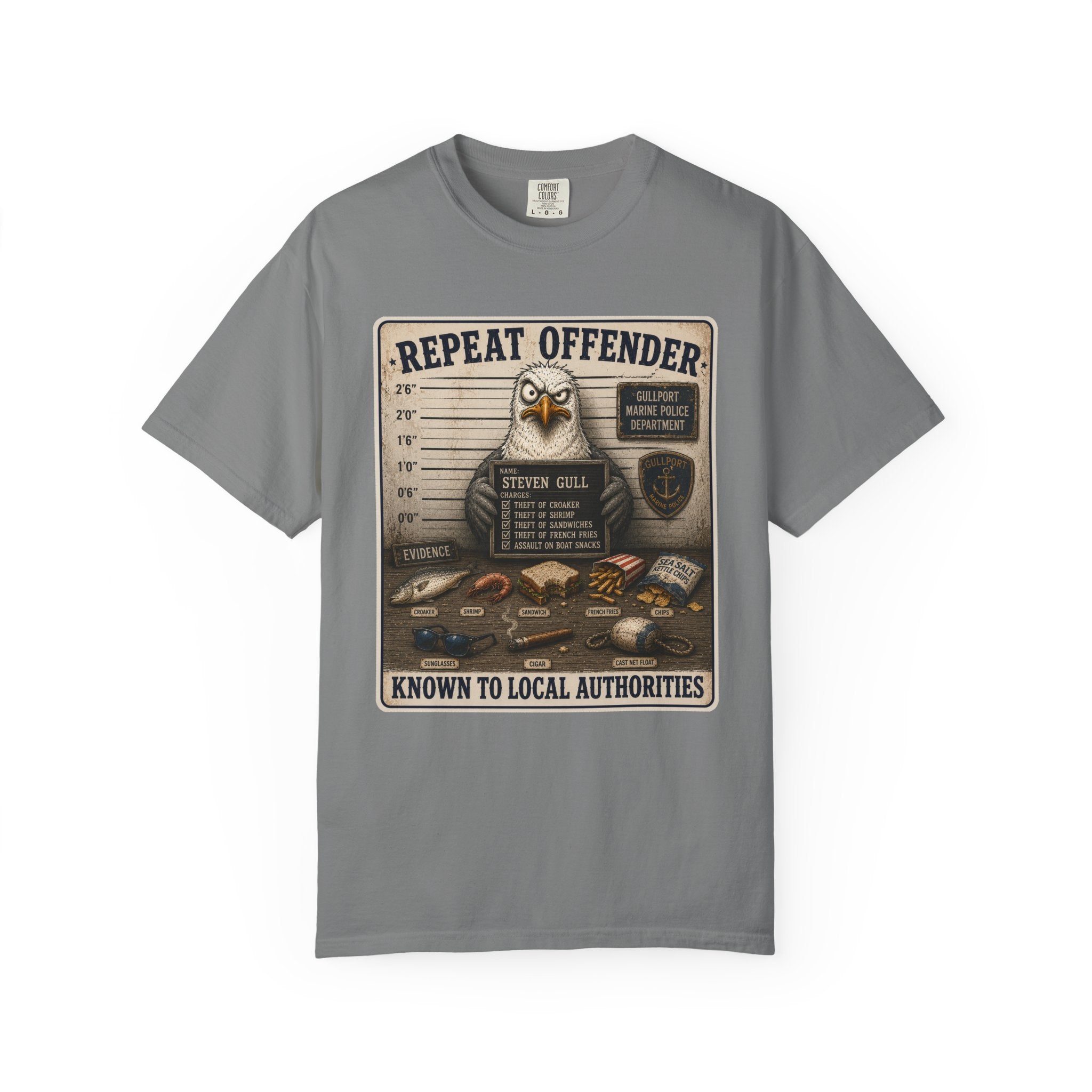 Repeat Offender Tee — Steven Gull Mugshot T-Shirt