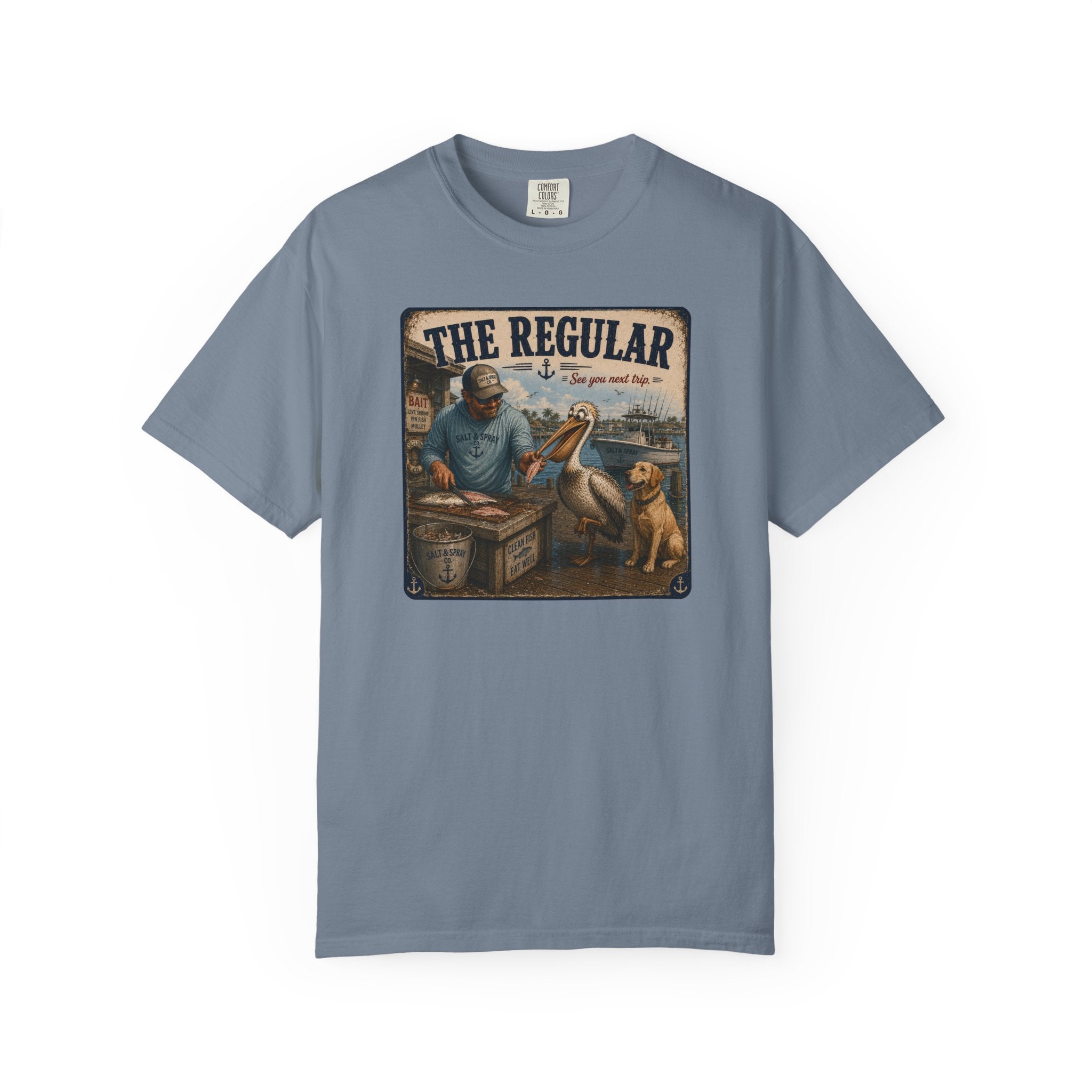 The Regular Tee — Funny Pelican & Dog Fishing T-Shirt