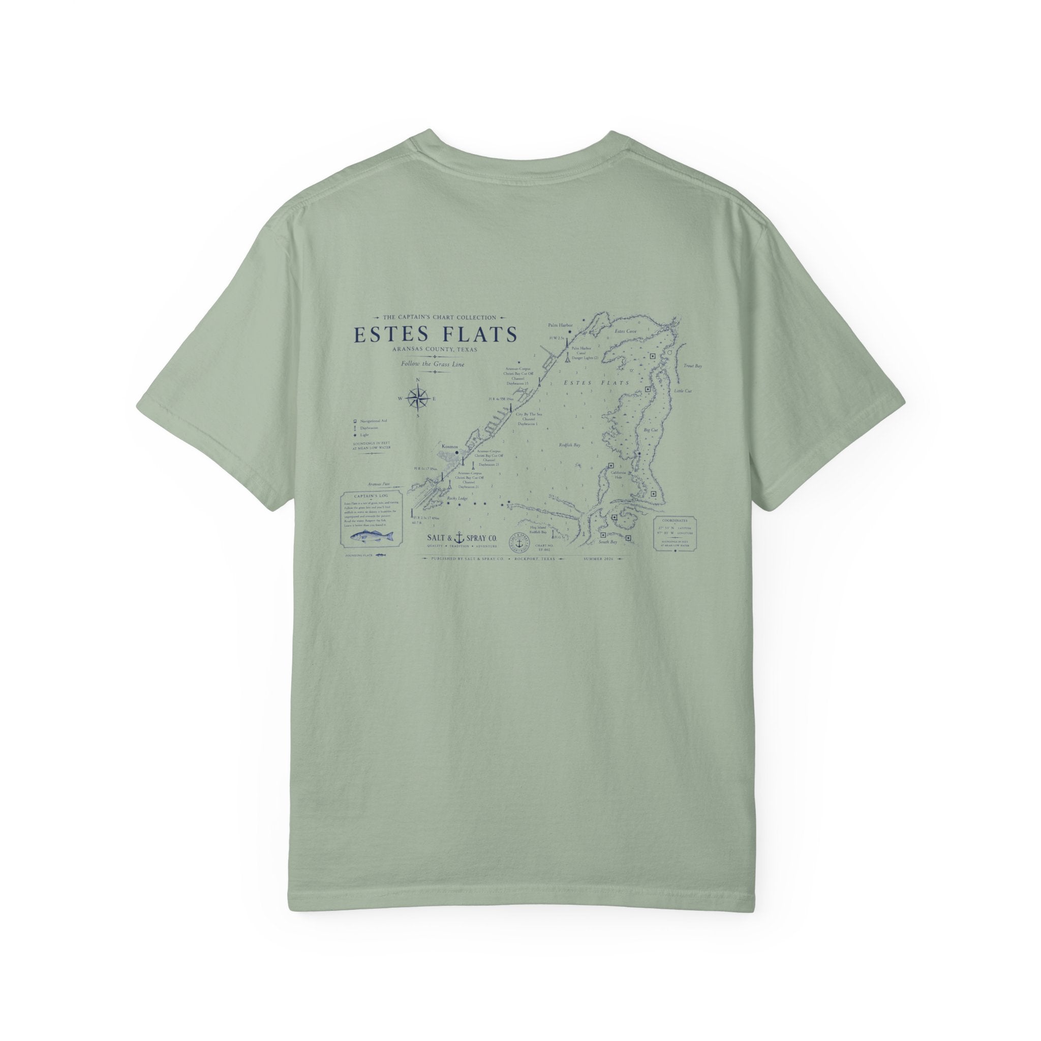 Estes Flats Nautical Chart Tee — Follow the Grass Line