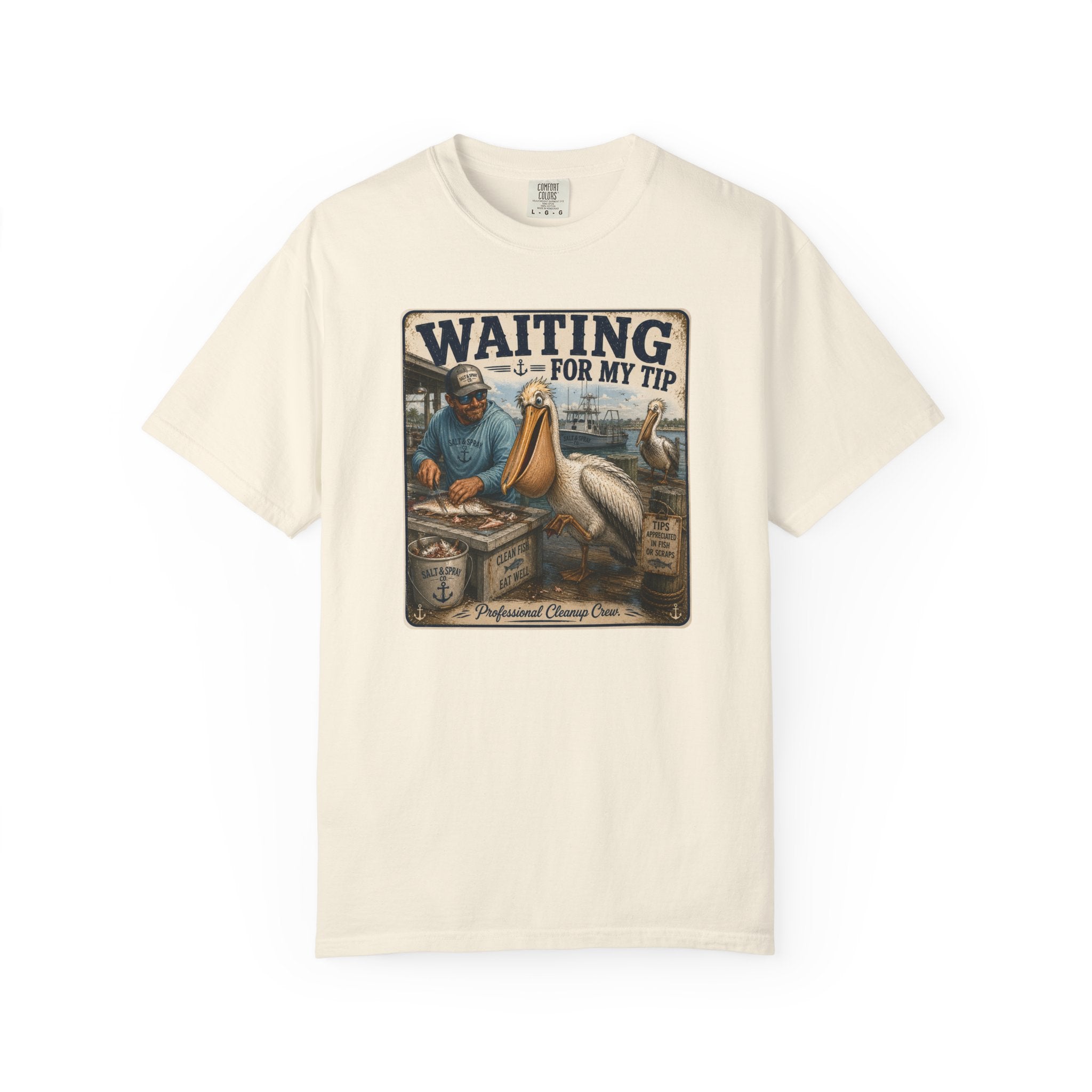 Waiting for My Tip Tee — Funny Pelican Fishing T-Shirt