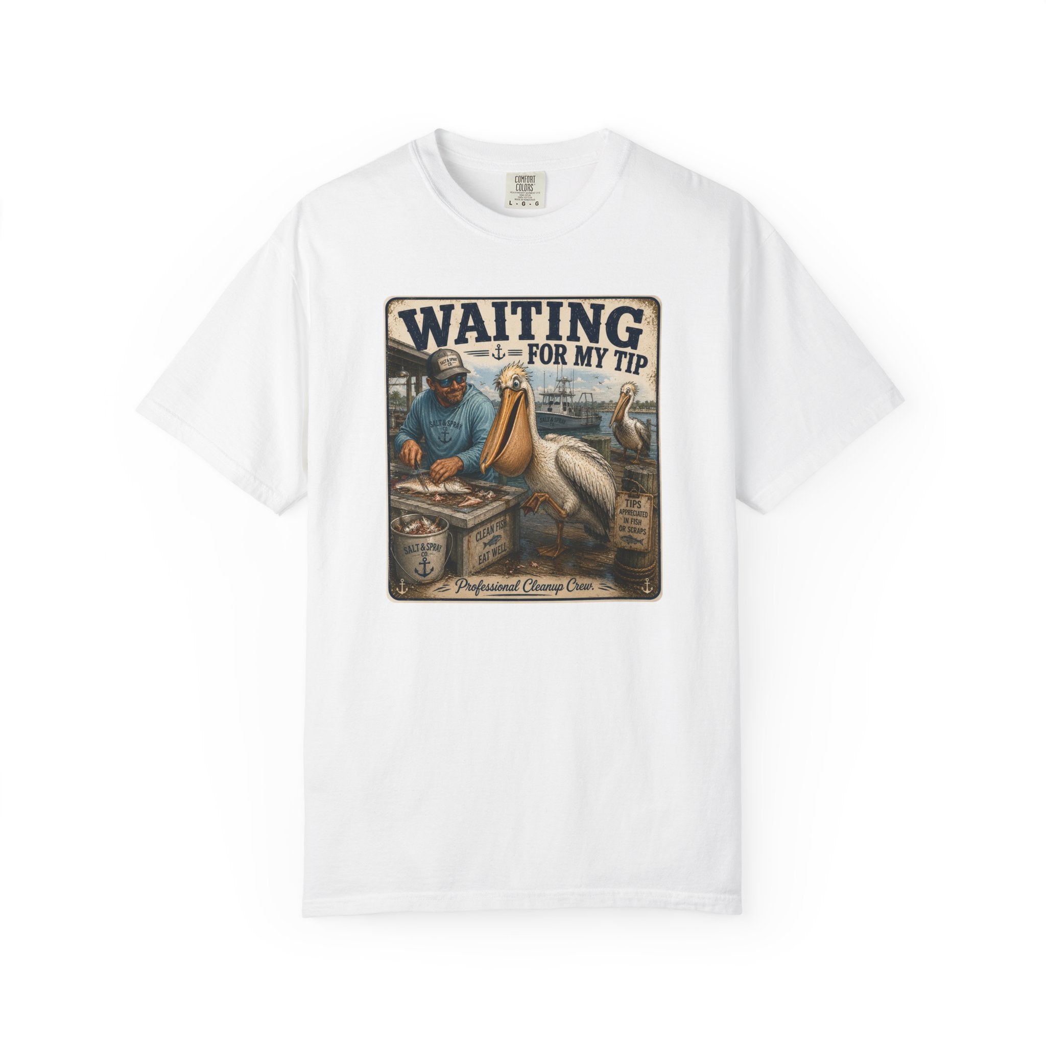 Waiting for My Tip Tee — Funny Pelican Fishing T-Shirt