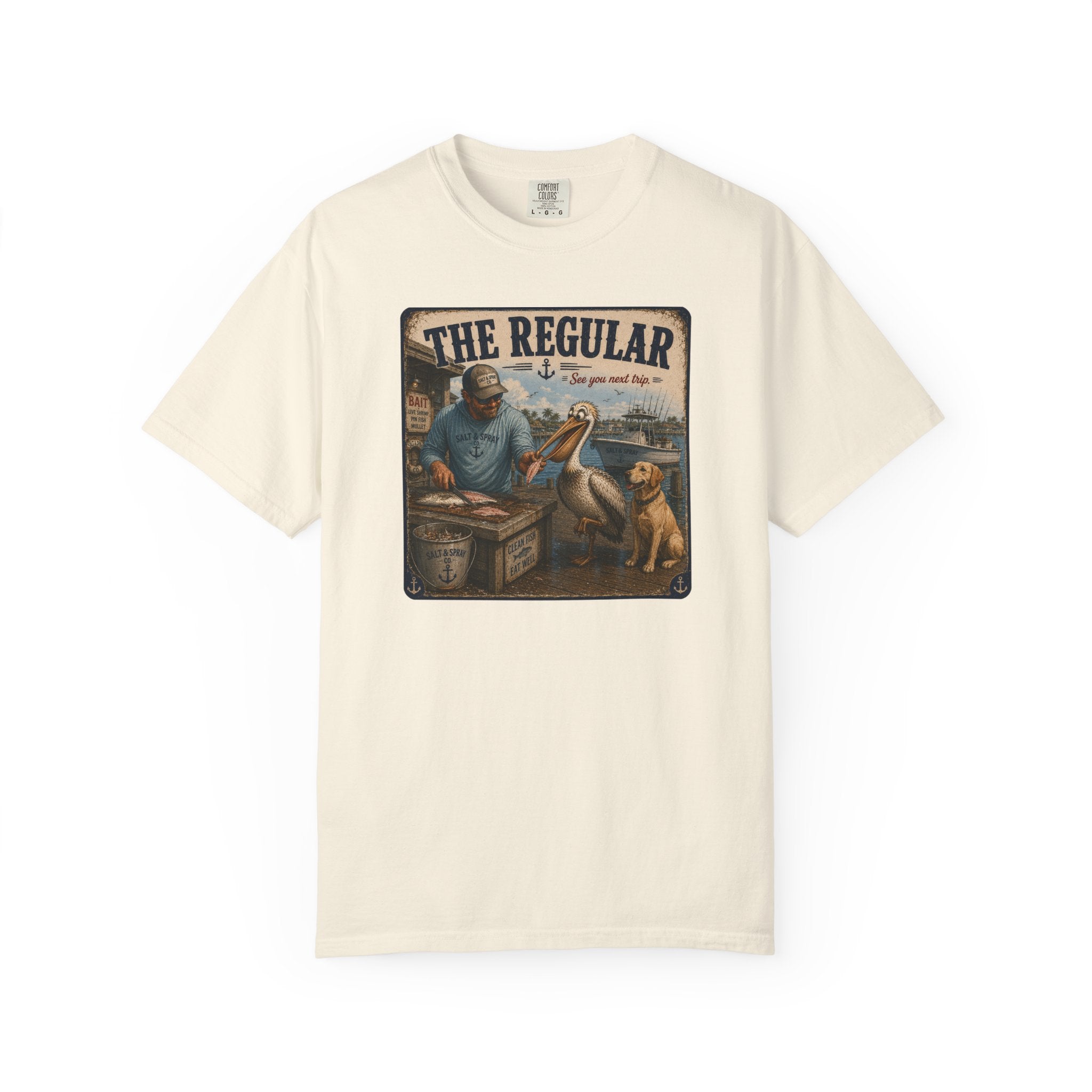 The Regular Tee — Funny Pelican & Dog Fishing T-Shirt