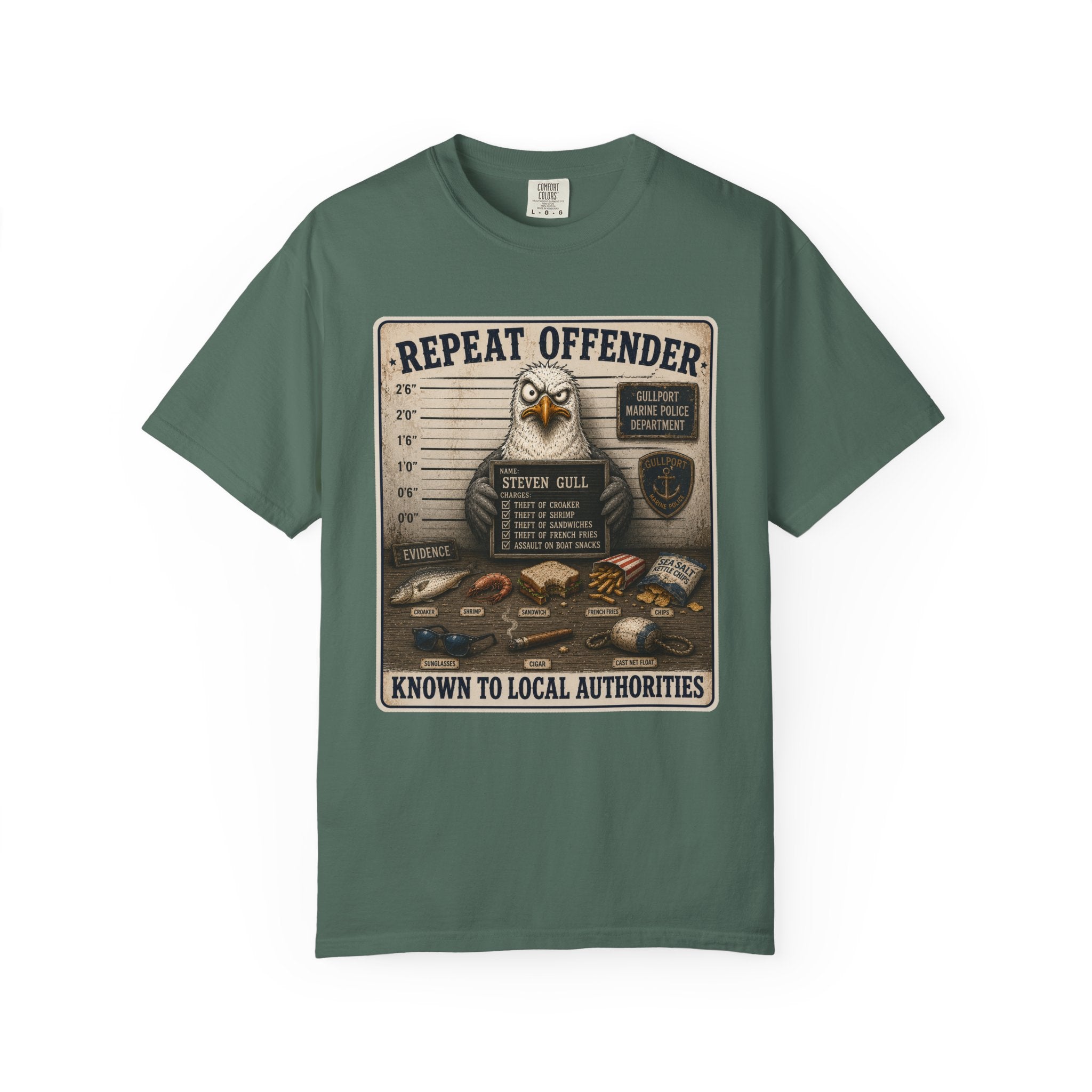 Repeat Offender Tee — Steven Gull Mugshot T-Shirt