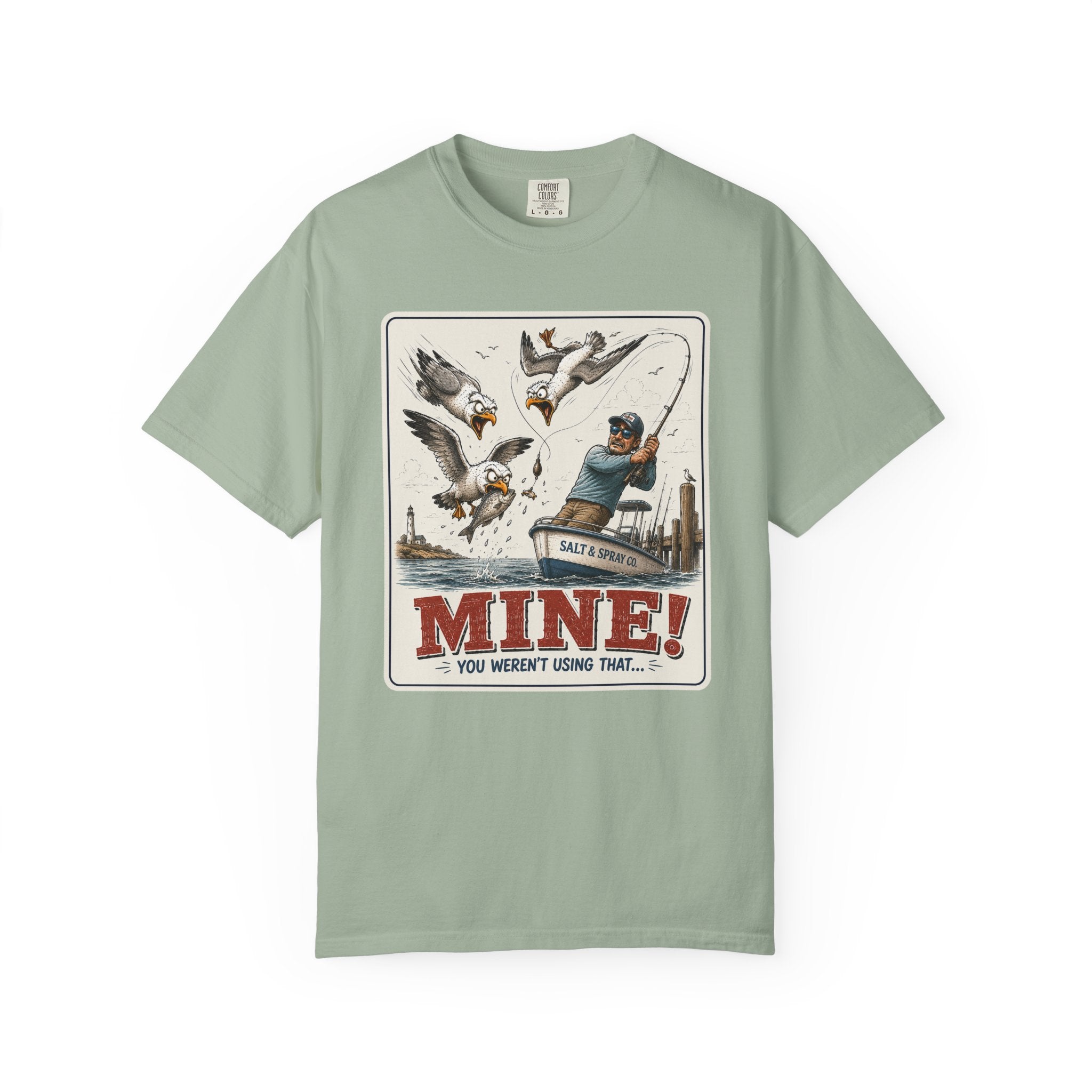 MINE Tee — Funny Seagull Stealing Fish T-Shirt