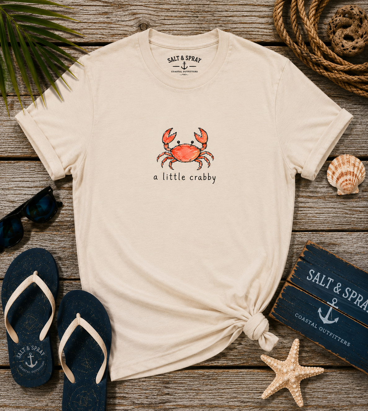 A Little Crabby watercolor crab graphic t-shirt