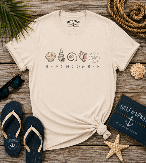 Beachcomber coastal seashell graphic t-shirt