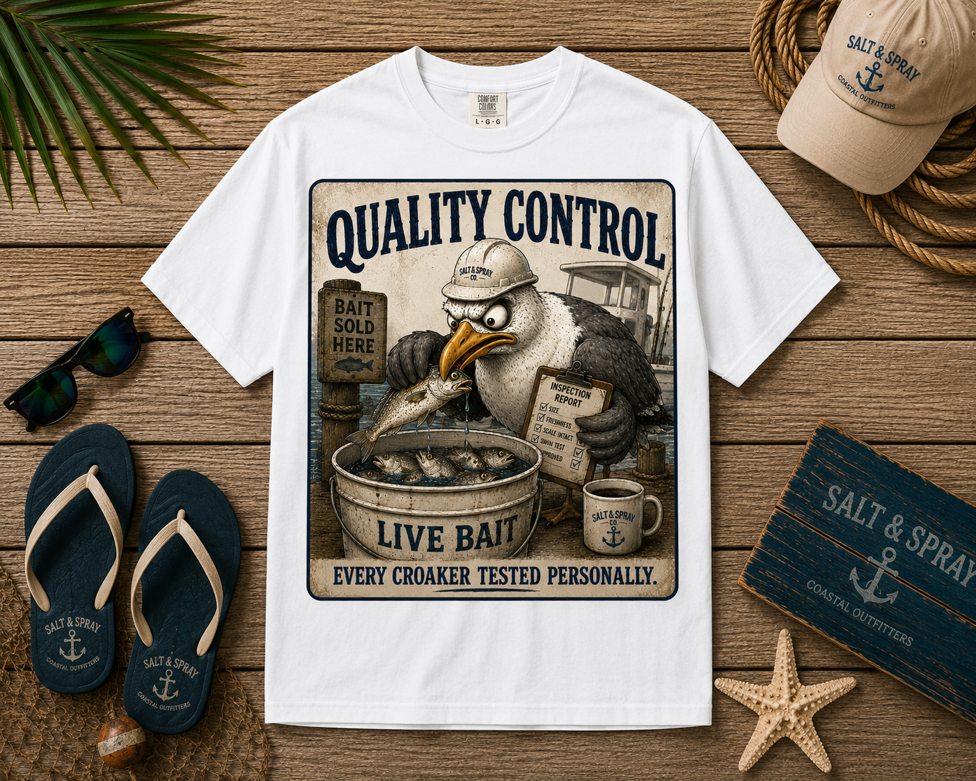 Quality Control funny seagull live bait t-shirt
