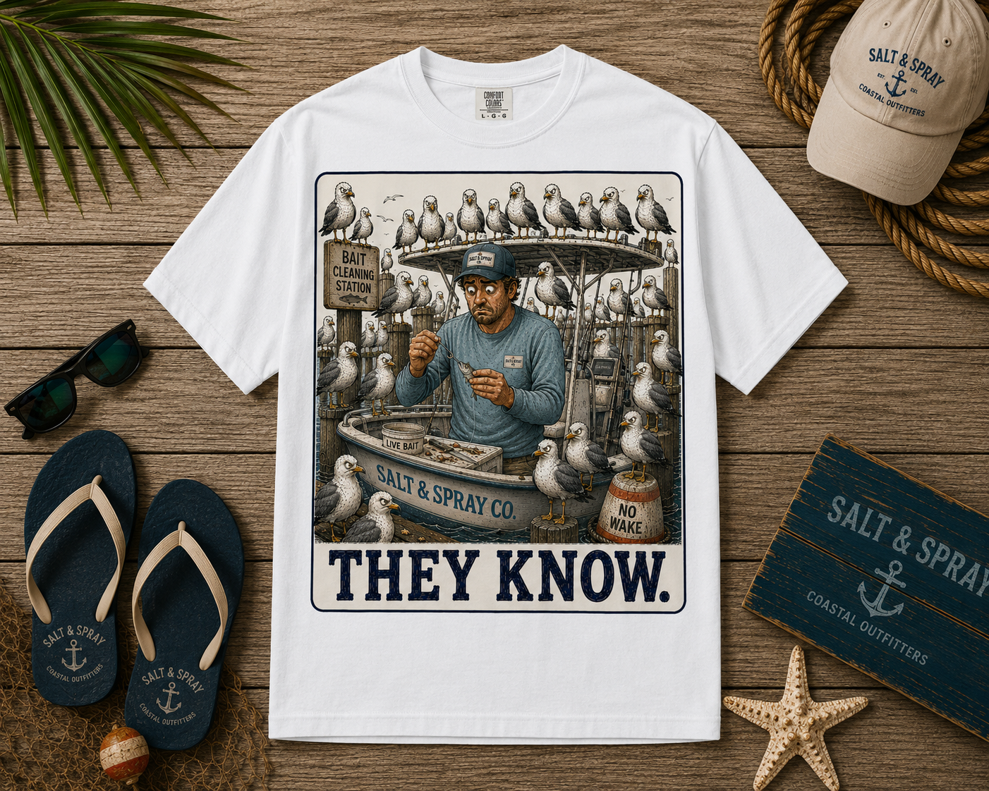 They Know funny seagull surveillance t-shirt