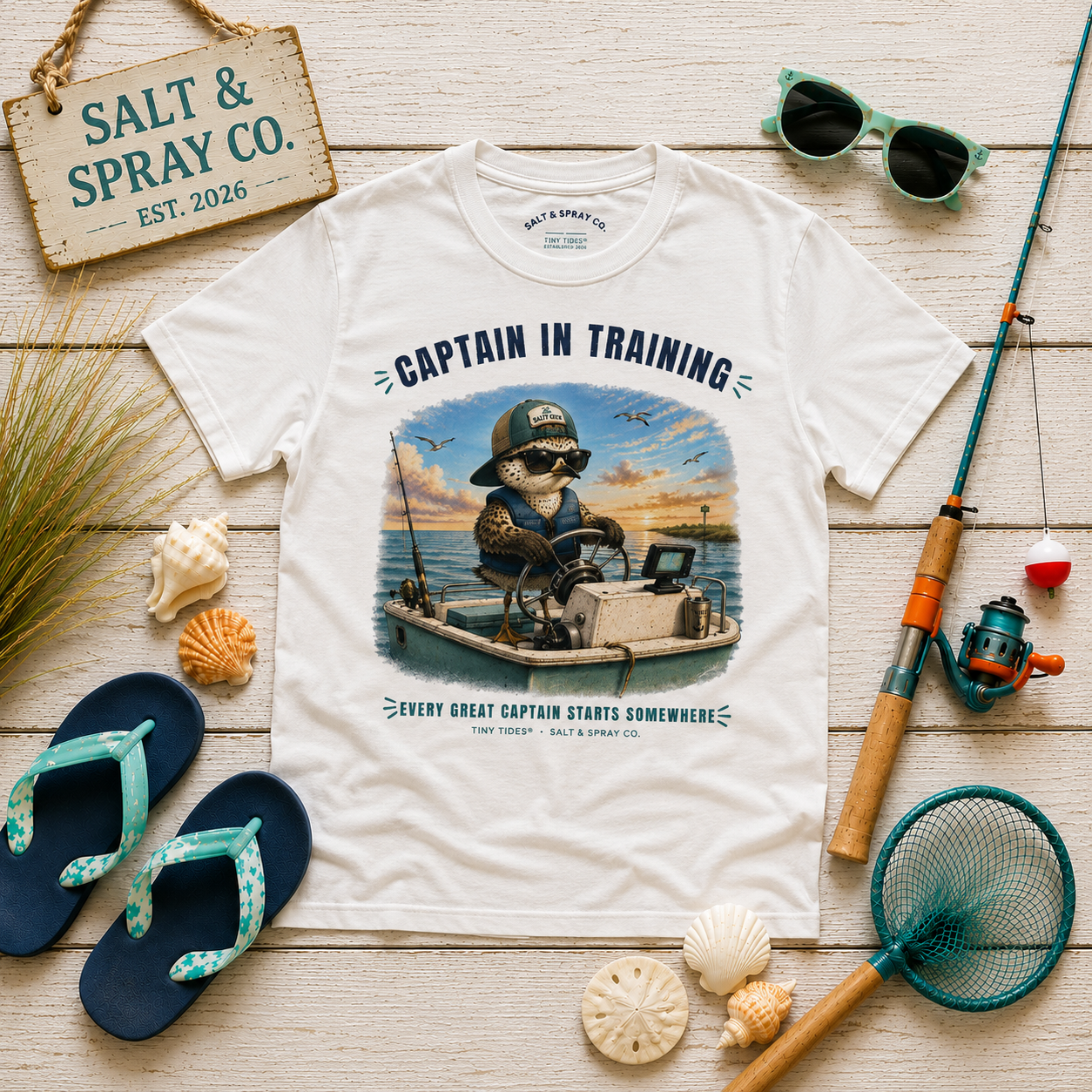 Kids Tee – Captain in Training | Tiny Tides™ Collection | Salt & Spray Co.