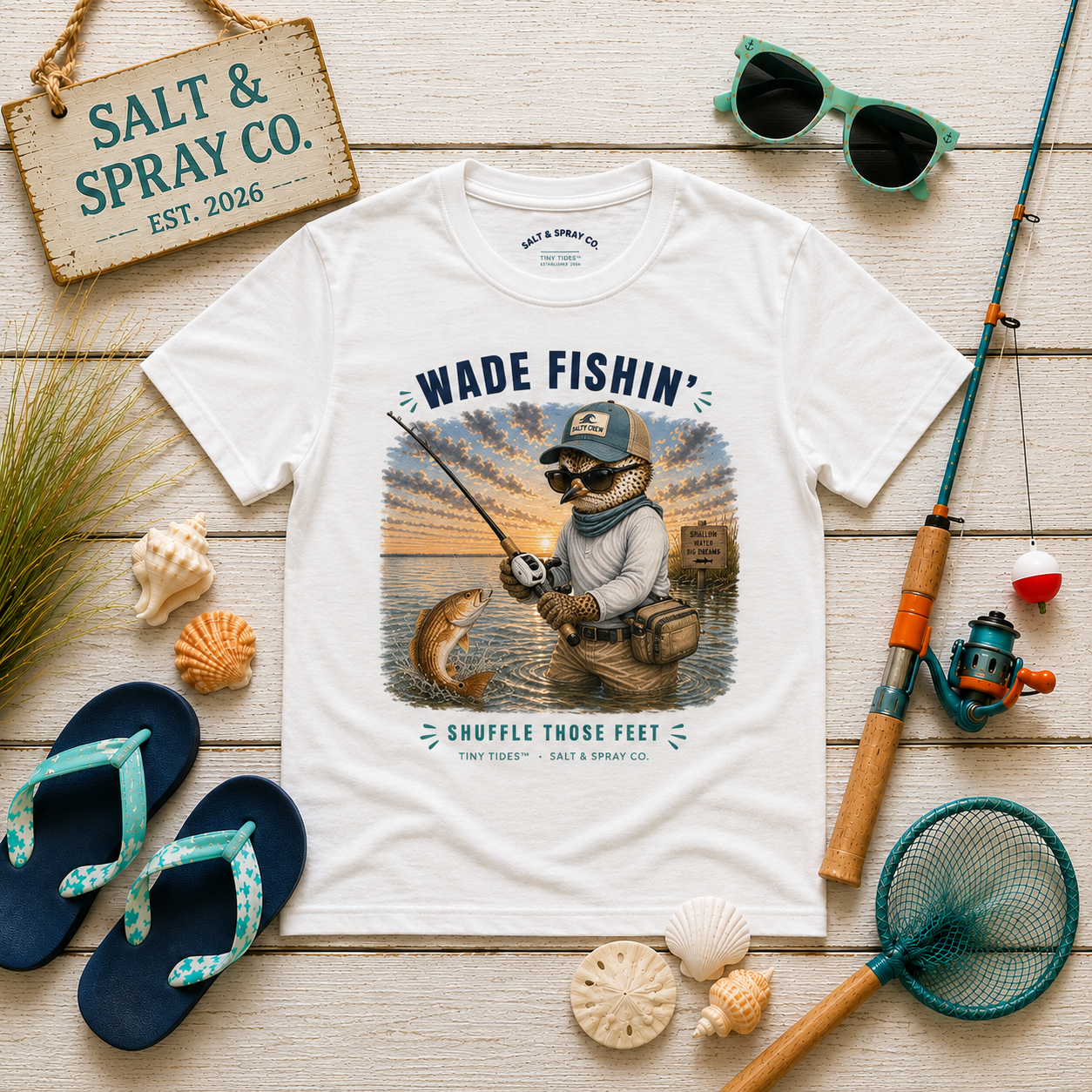 Kids Tee – Wade Fishin’ | Tiny Tides™ Collection | Salt & Spray Co.