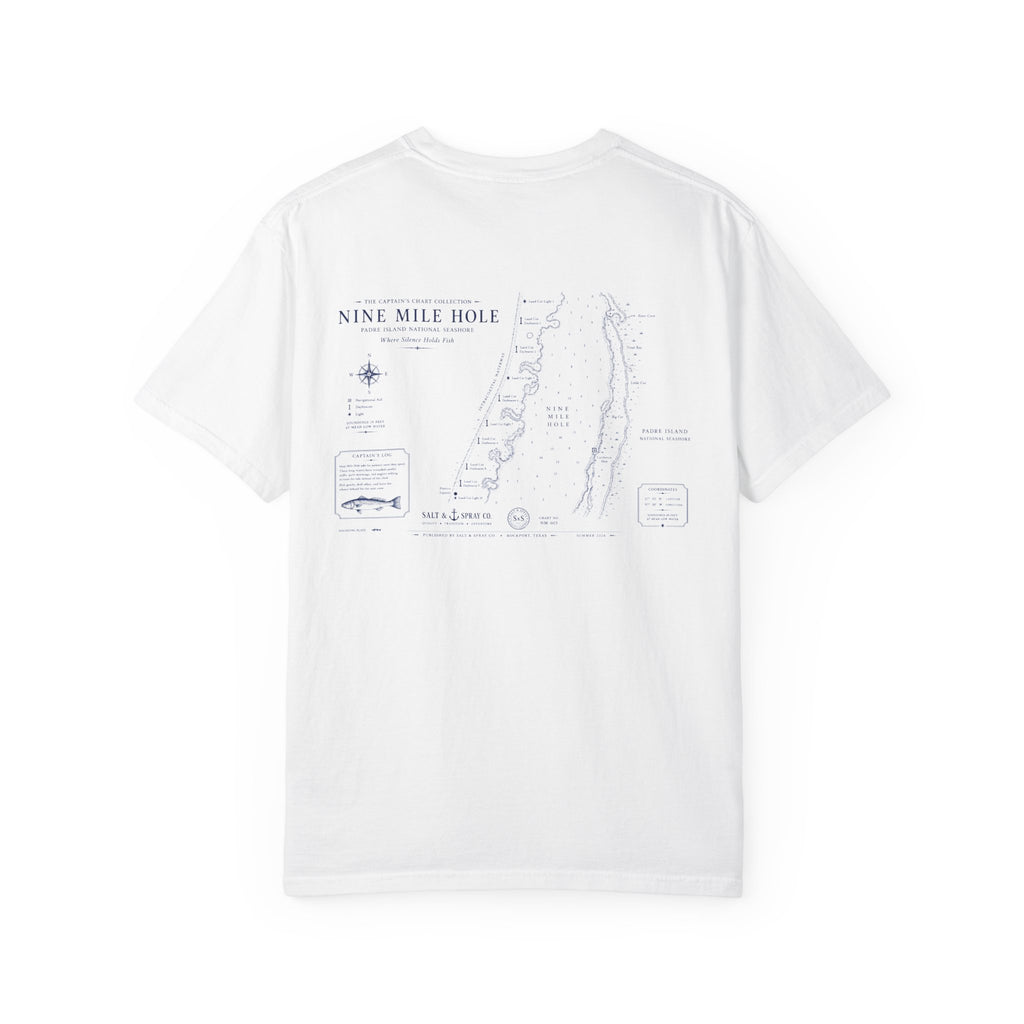 Nine Mile Hole Nautical Chart Tee — Where Silence Holds Fish