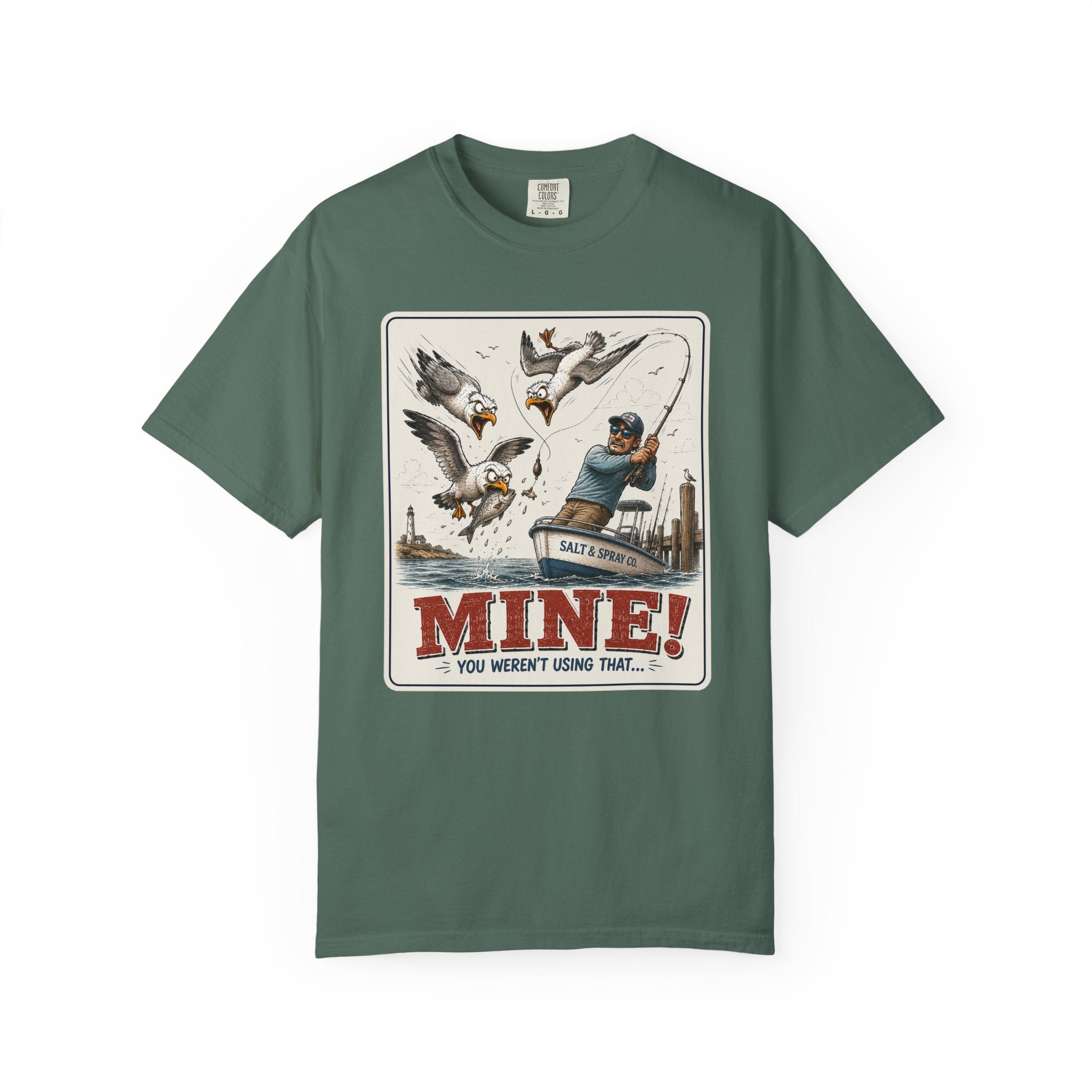 MINE Tee — Funny Seagull Stealing Fish T-Shirt