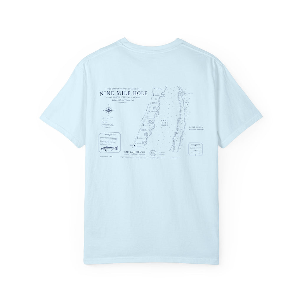 Nine Mile Hole Nautical Chart Tee — Where Silence Holds Fish