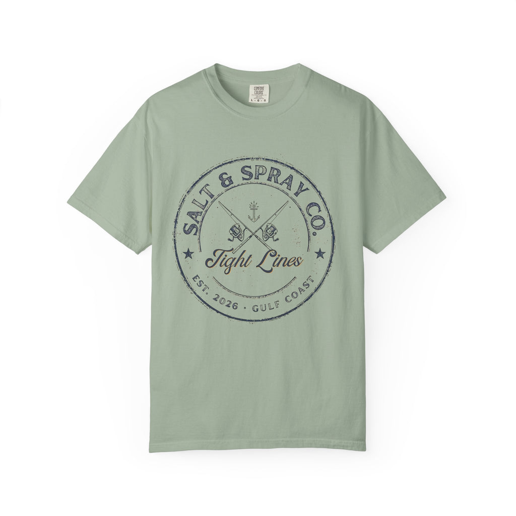 Tight Lines Badge Tee — Vintage Gulf Coast Fishing T-Shirt (Light Colors)