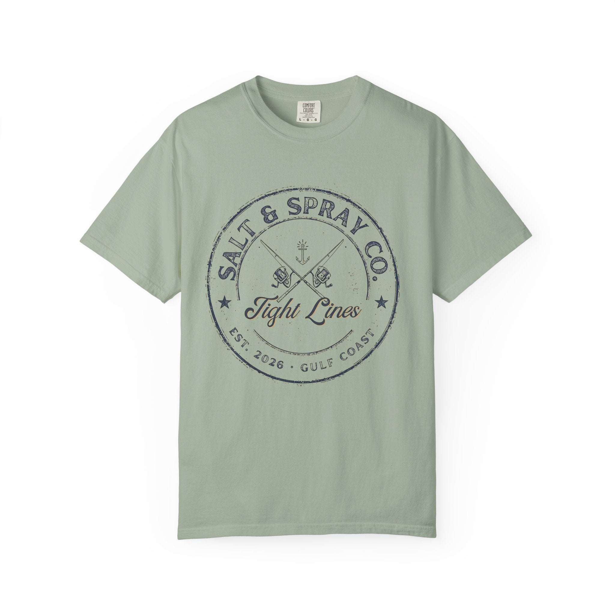 Tight Lines Badge Tee — Vintage Gulf Coast Fishing T-Shirt (Light Colors)