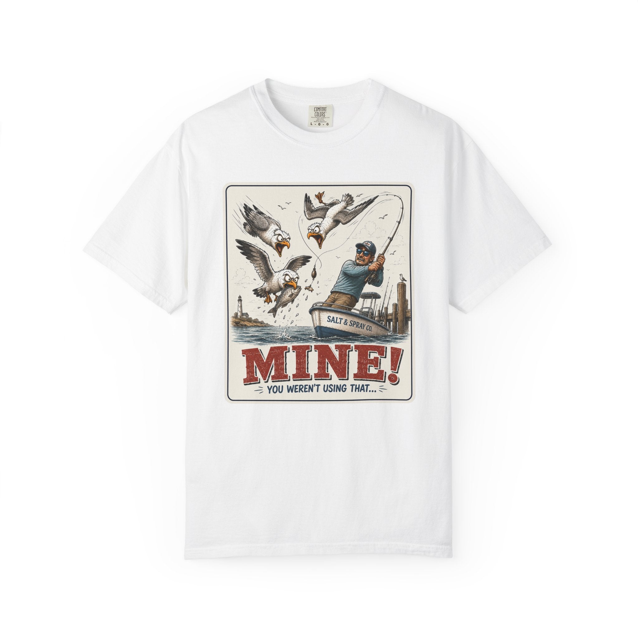 MINE Tee — Funny Seagull Stealing Fish T-Shirt