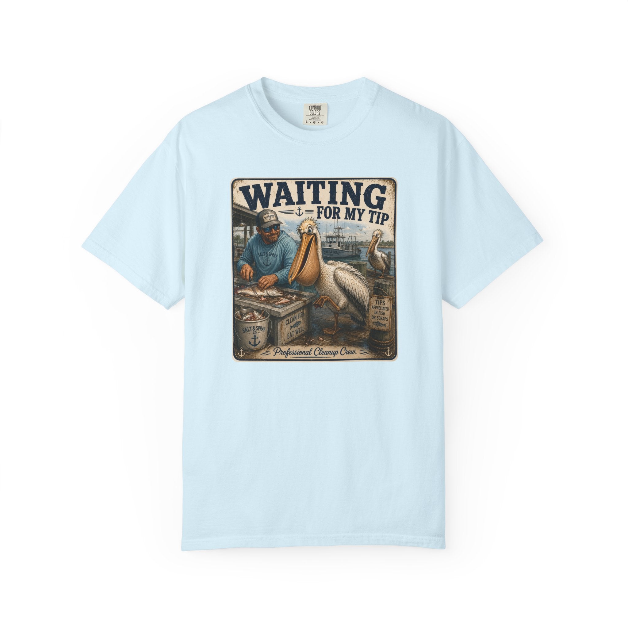 Waiting for My Tip Tee — Funny Pelican Fishing T-Shirt
