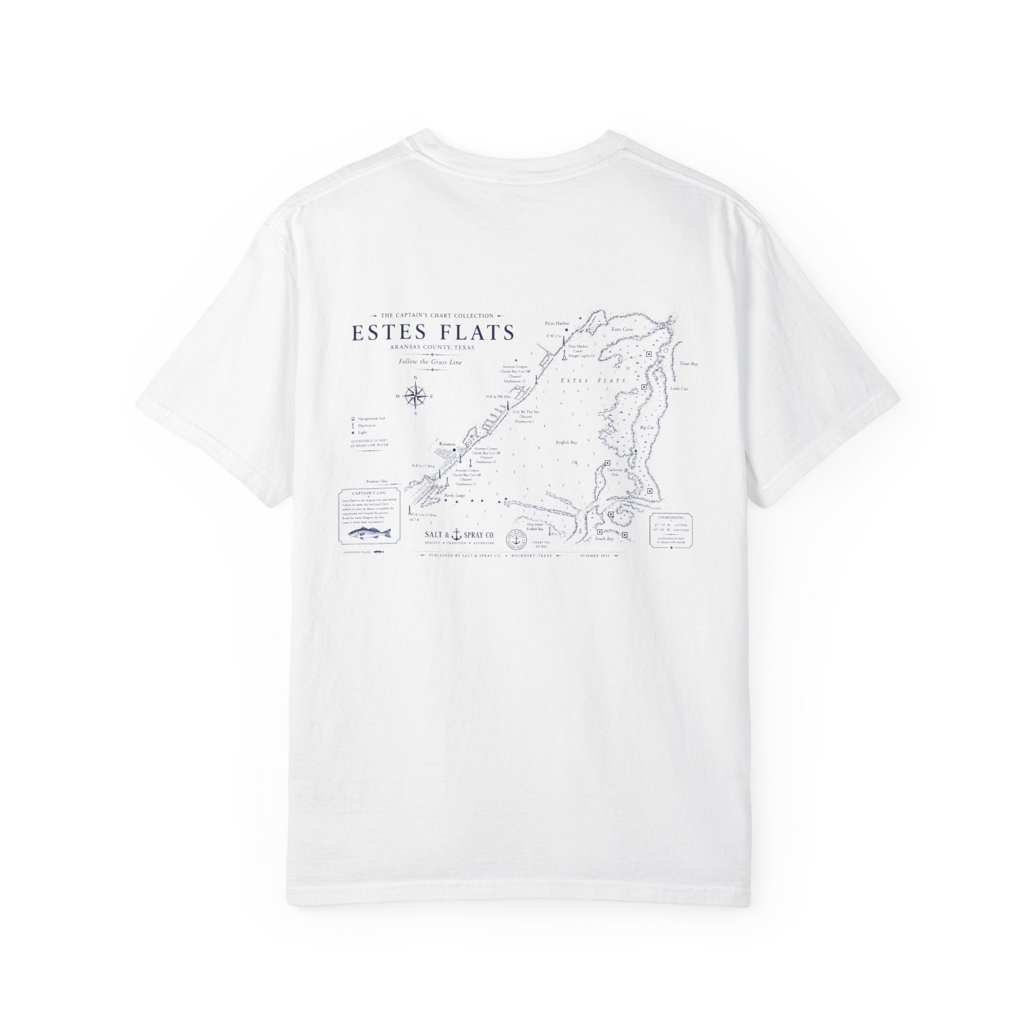 Estes Flats Nautical Chart Tee — Follow the Grass Line