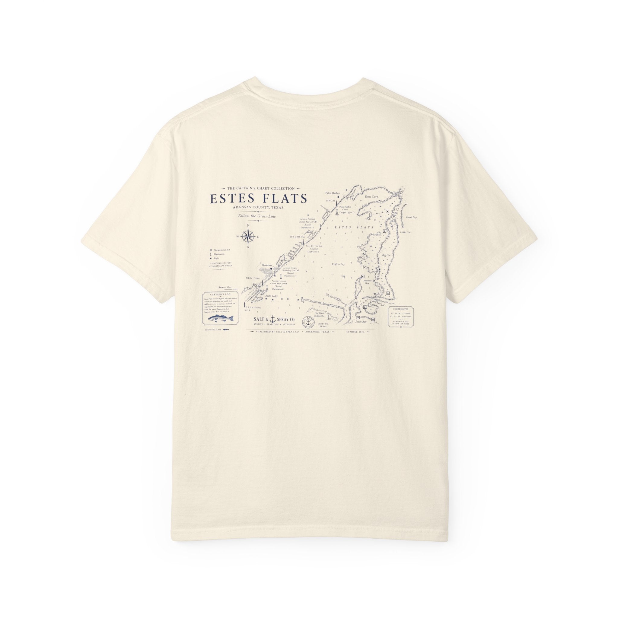 Estes Flats Nautical Chart Tee — Follow the Grass Line