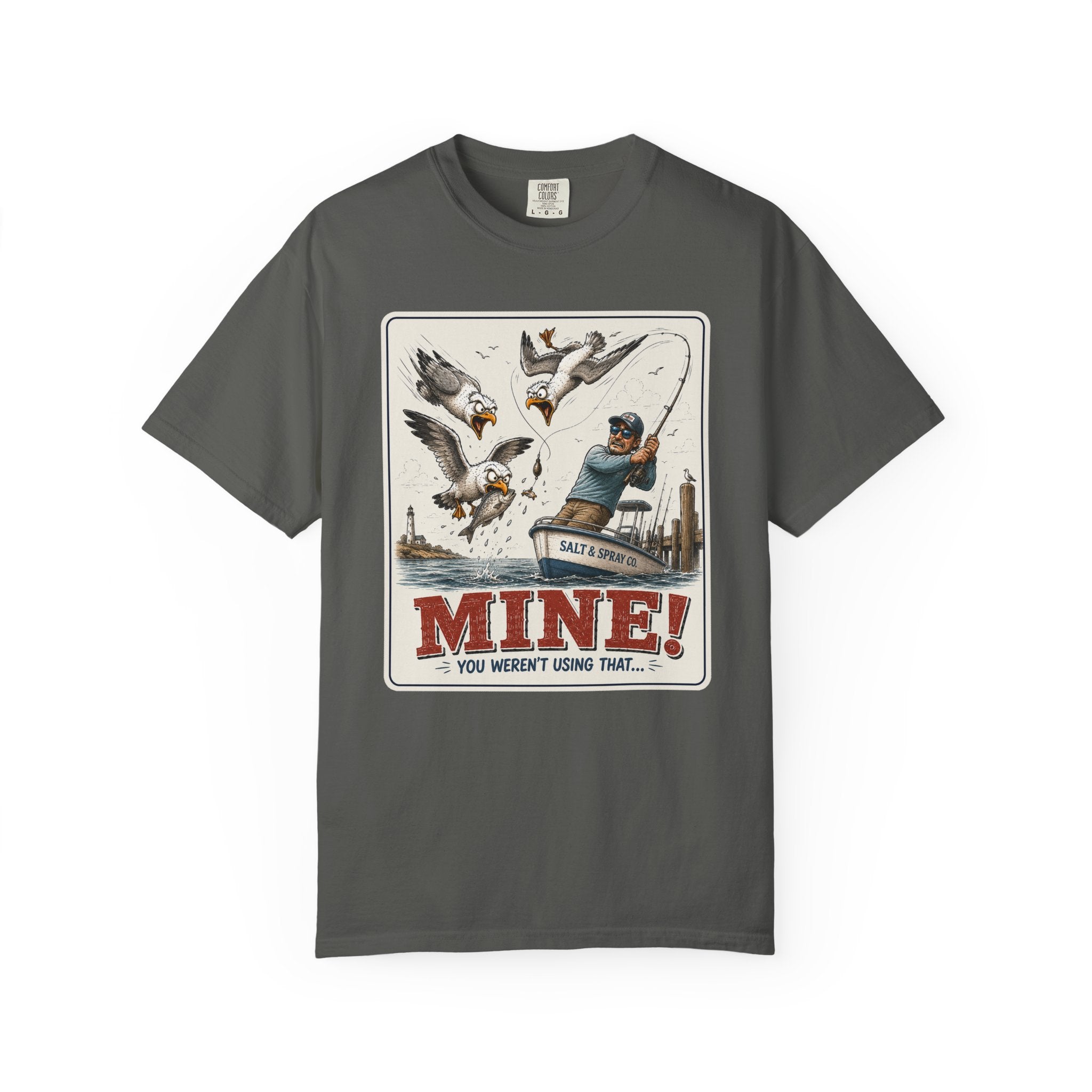 MINE Tee — Funny Seagull Stealing Fish T-Shirt