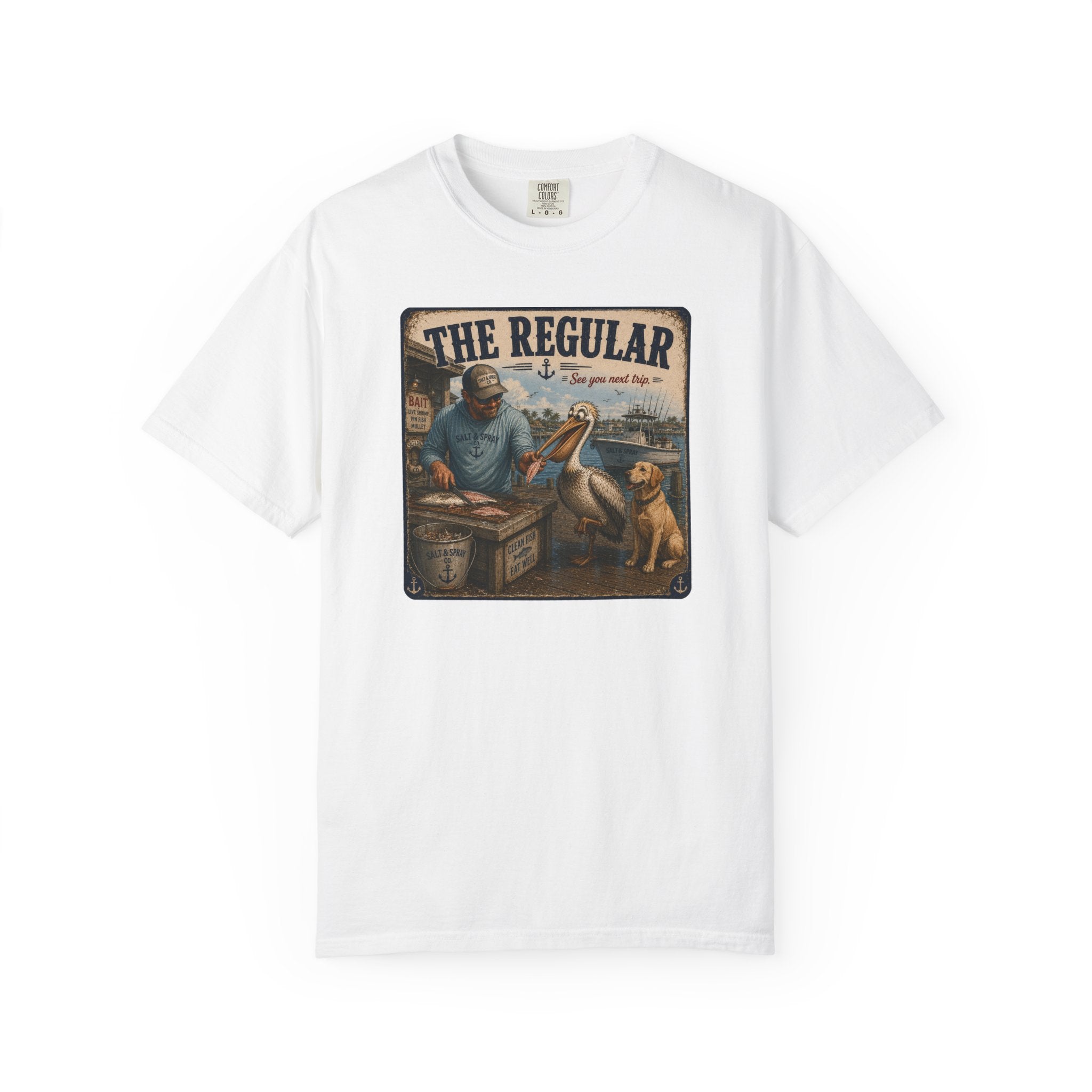 The Regular Tee — Funny Pelican & Dog Fishing T-Shirt
