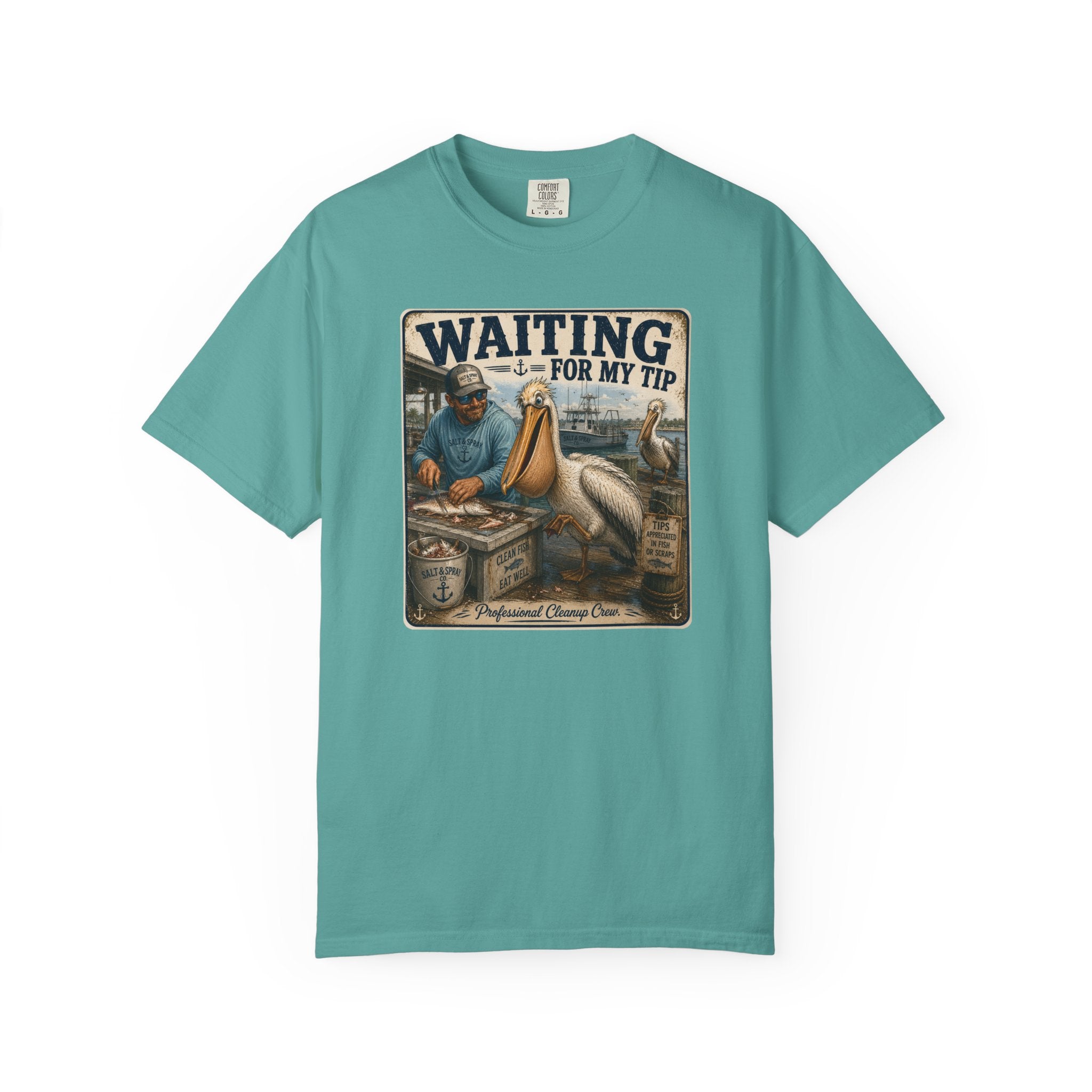 Waiting for My Tip Tee — Funny Pelican Fishing T-Shirt