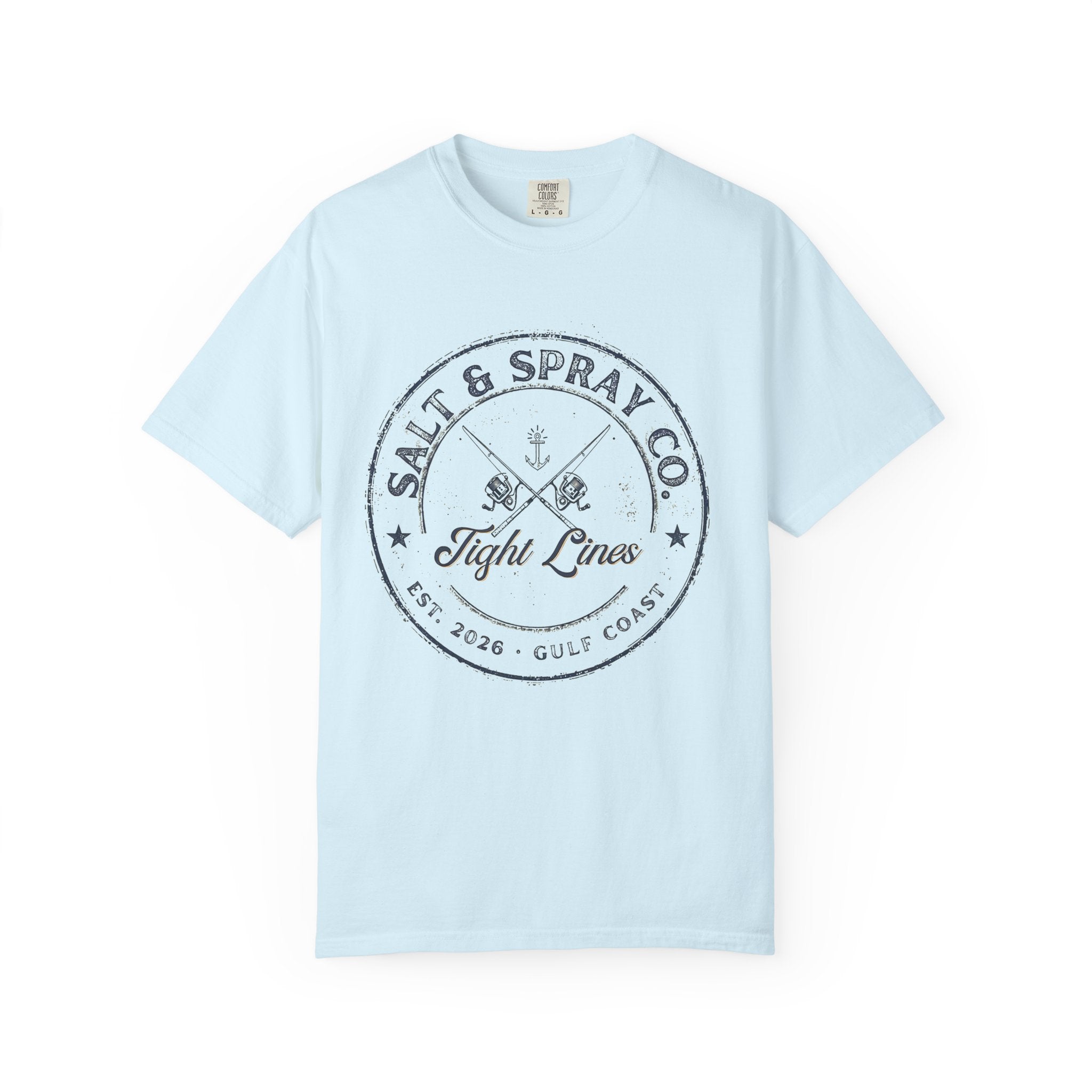 Tight Lines Badge Tee — Vintage Gulf Coast Fishing T-Shirt (Light Colors)
