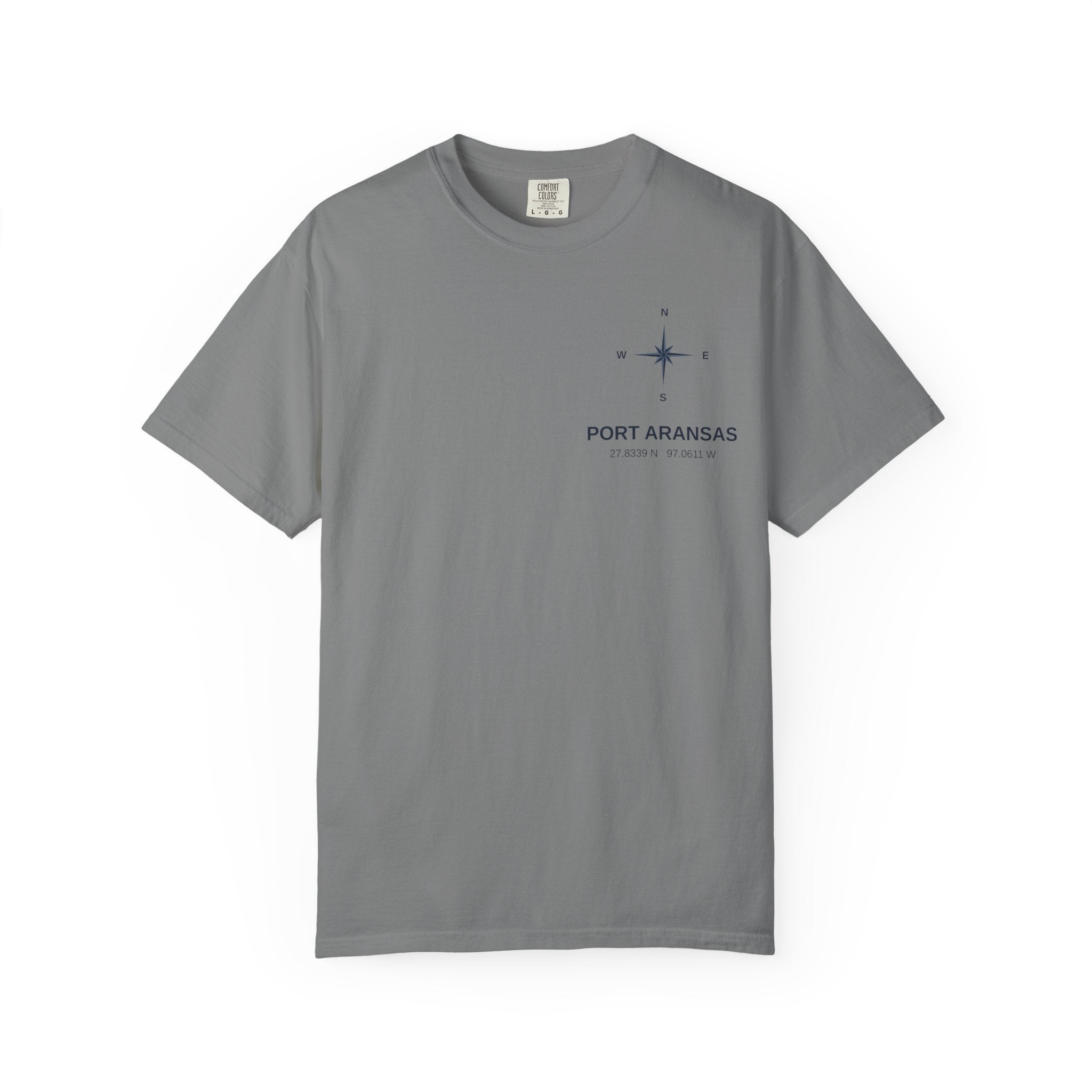 Port Aransas Coordinates Tee — Coastal GPS Location T-Shirt