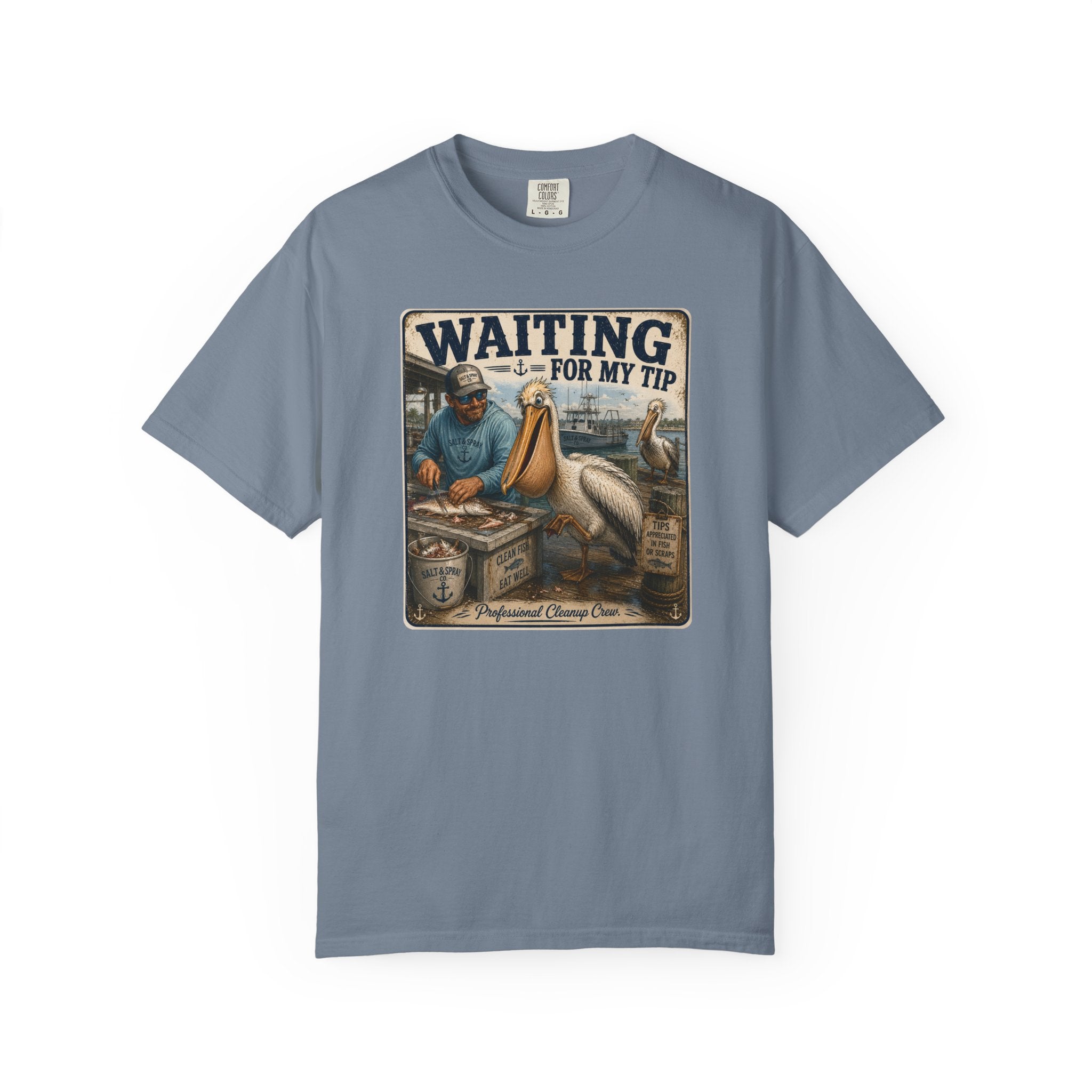 Waiting for My Tip Tee — Funny Pelican Fishing T-Shirt