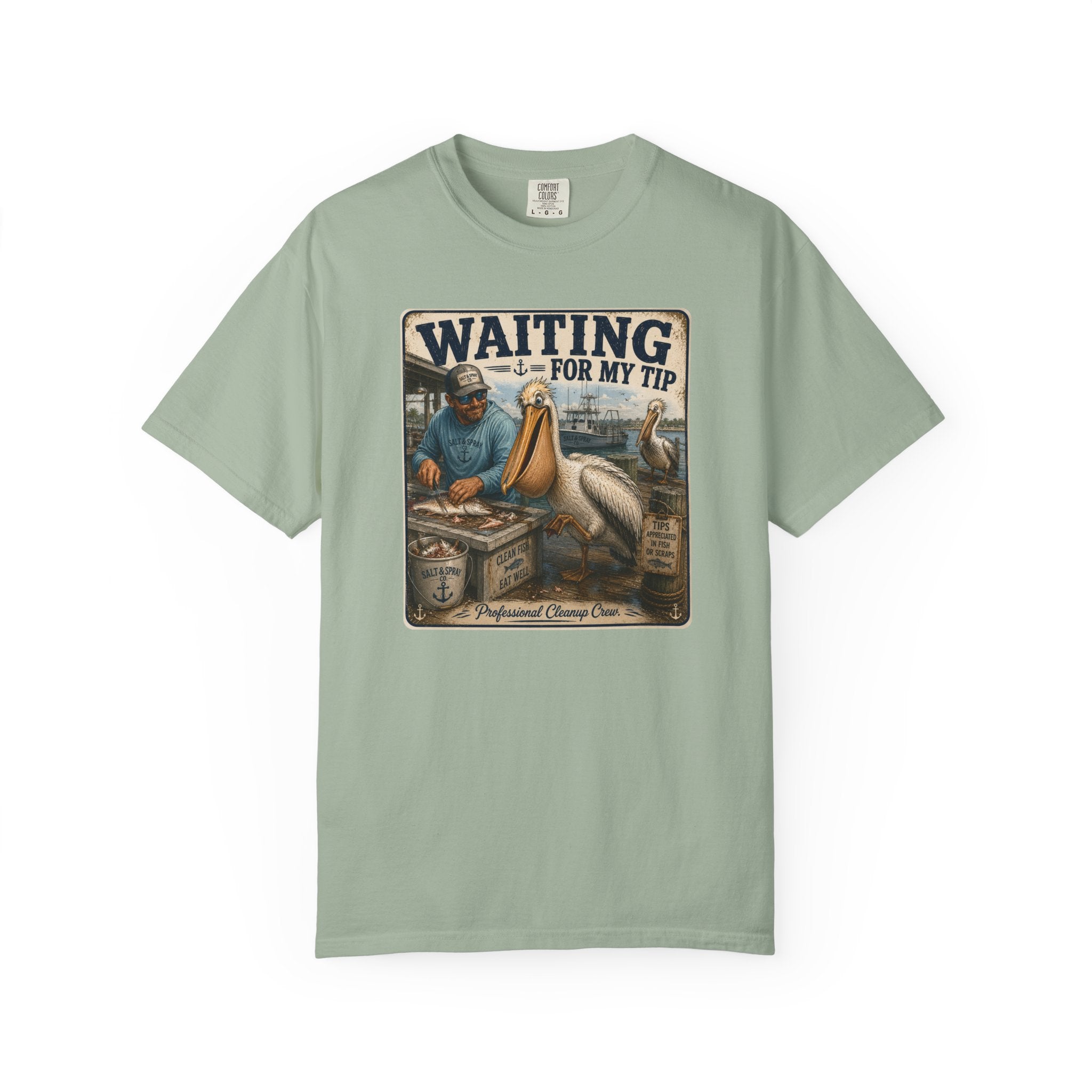 Waiting for My Tip Tee — Funny Pelican Fishing T-Shirt