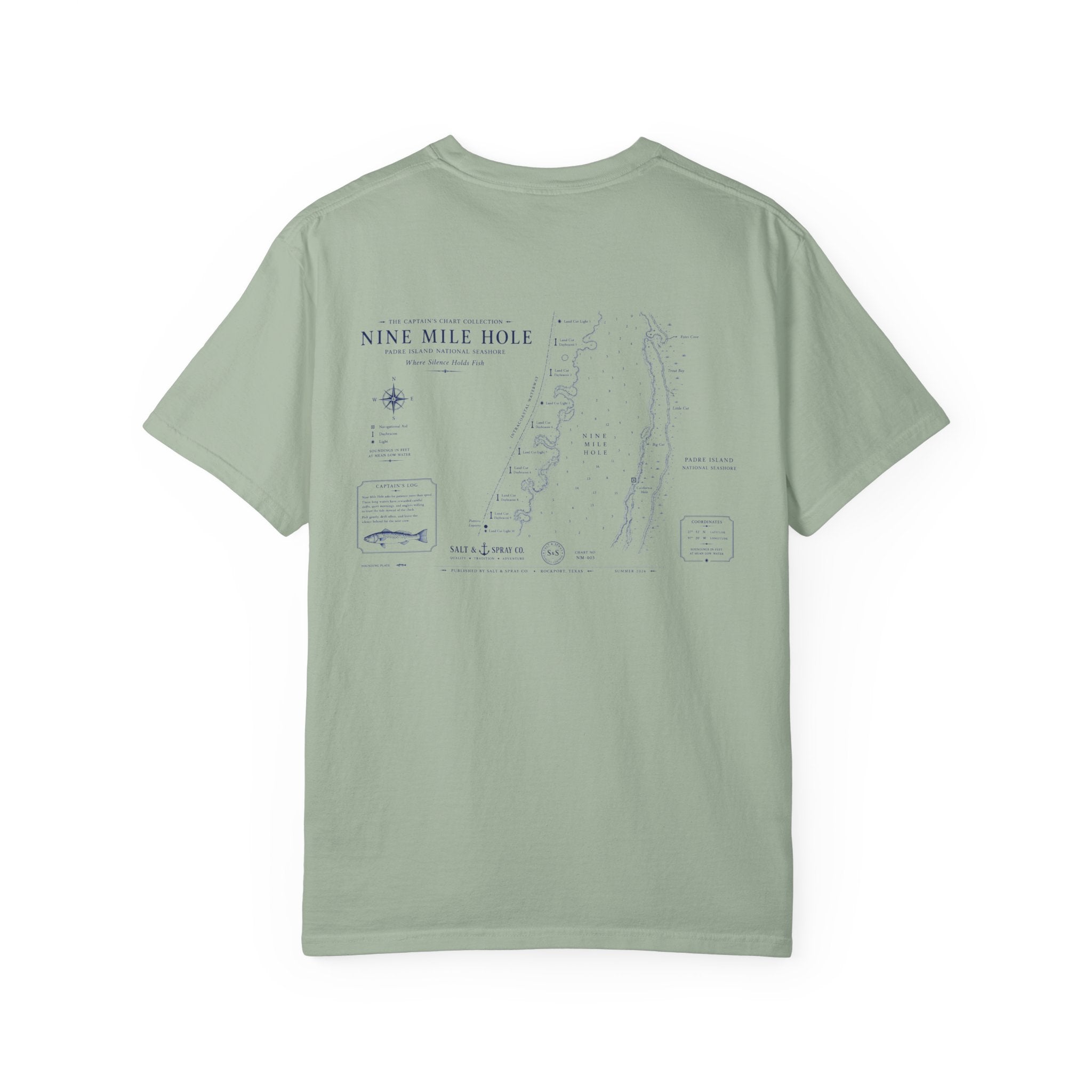 Nine Mile Hole Nautical Chart Tee — Where Silence Holds Fish