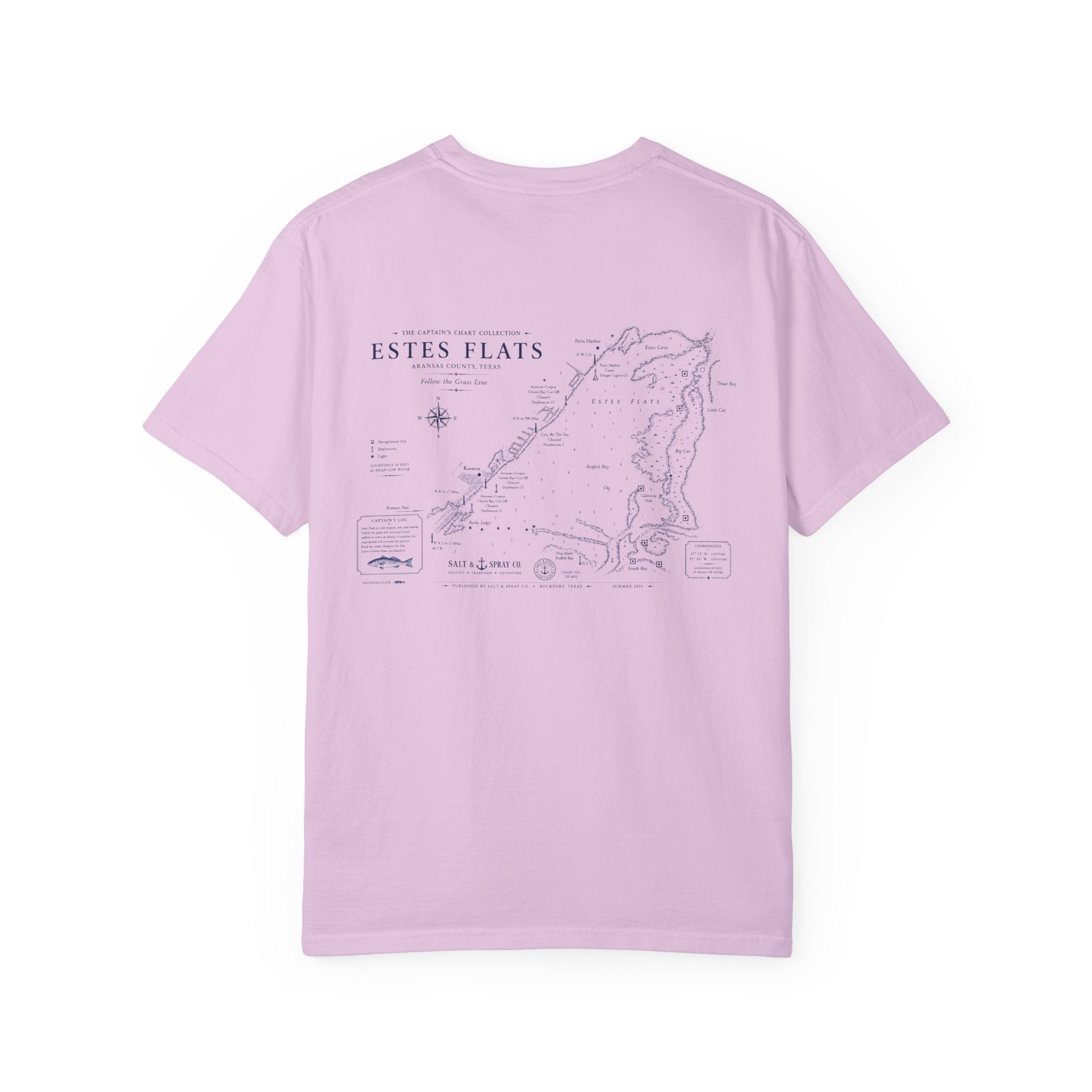 Estes Flats Nautical Chart Tee — Follow the Grass Line