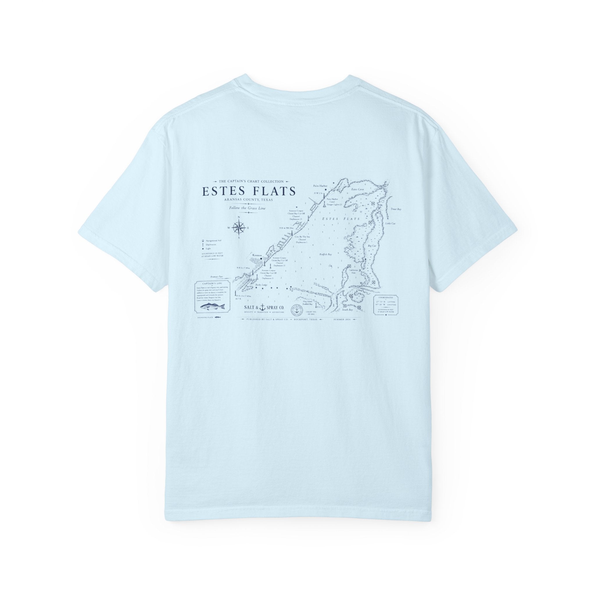 Estes Flats Nautical Chart Tee — Follow the Grass Line