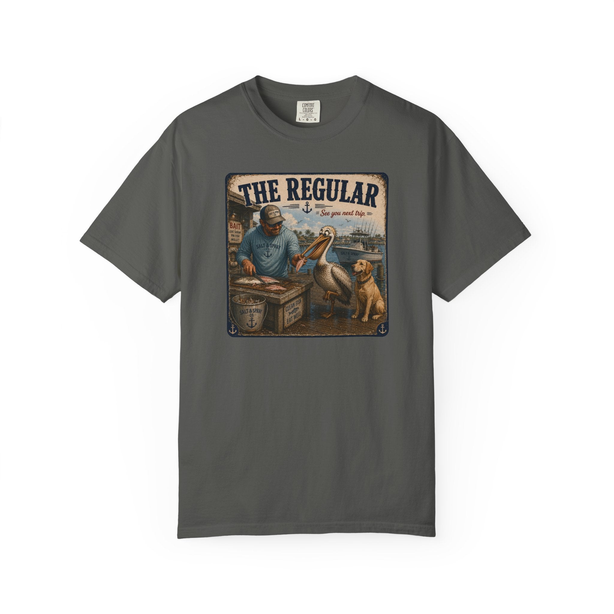 The Regular Tee — Funny Pelican & Dog Fishing T-Shirt