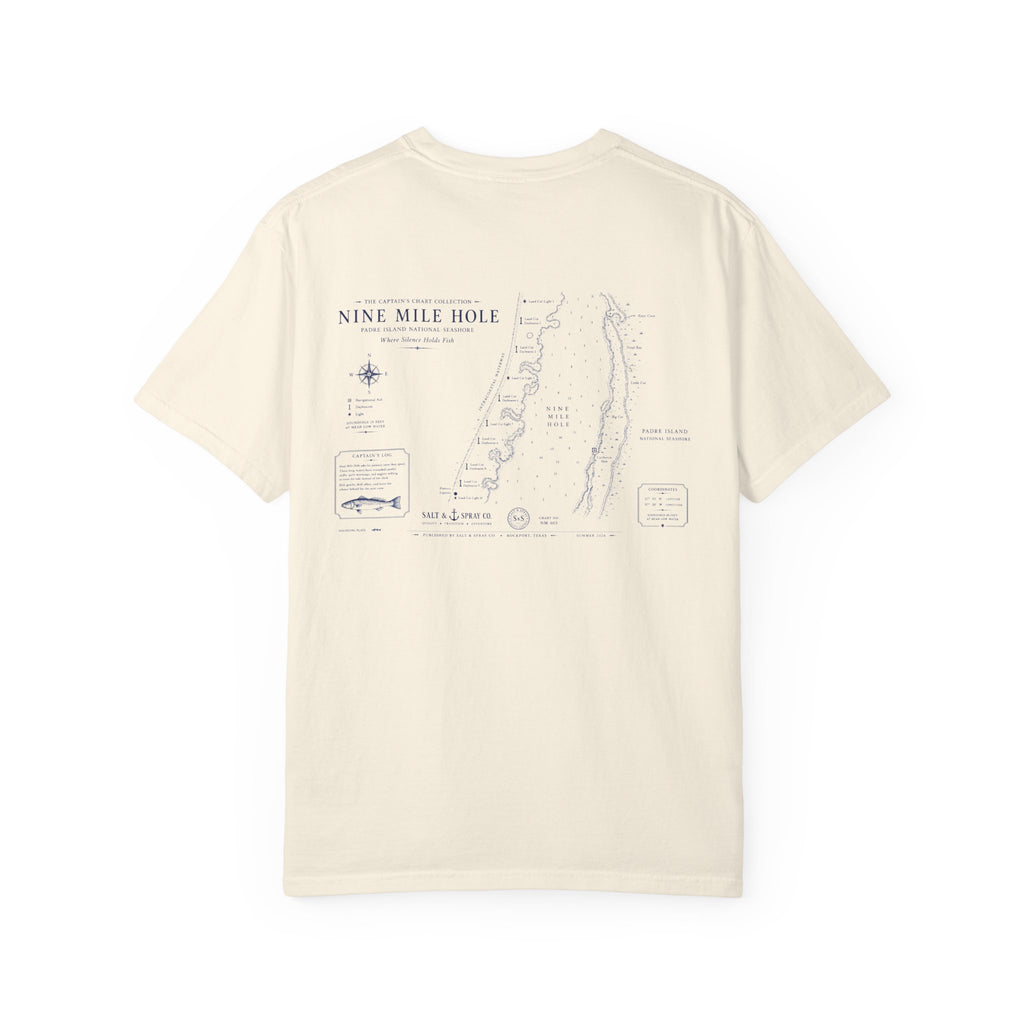 Nine Mile Hole Nautical Chart Tee — Where Silence Holds Fish