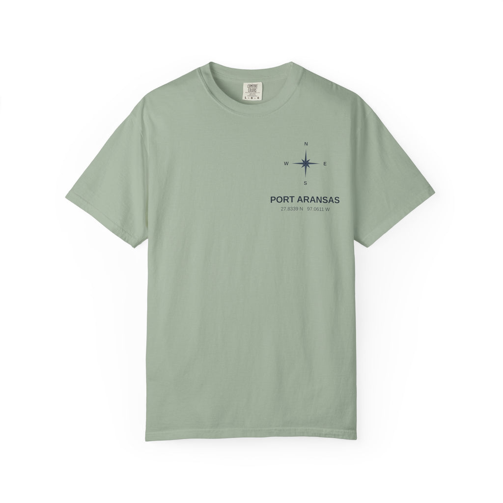 Port Aransas Coordinates Tee — Coastal GPS Location T-Shirt