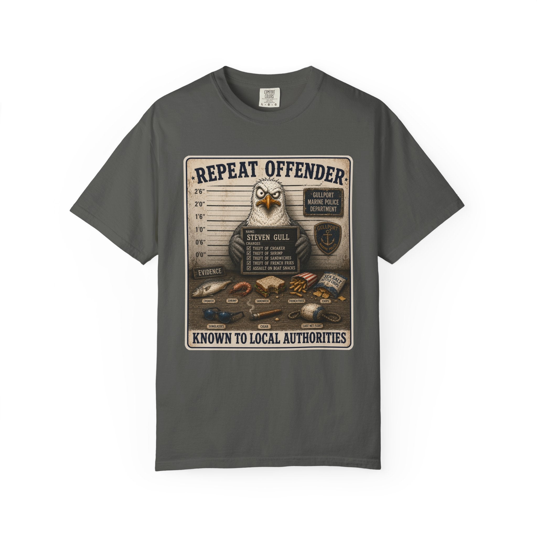 Repeat Offender Tee — Steven Gull Mugshot T-Shirt